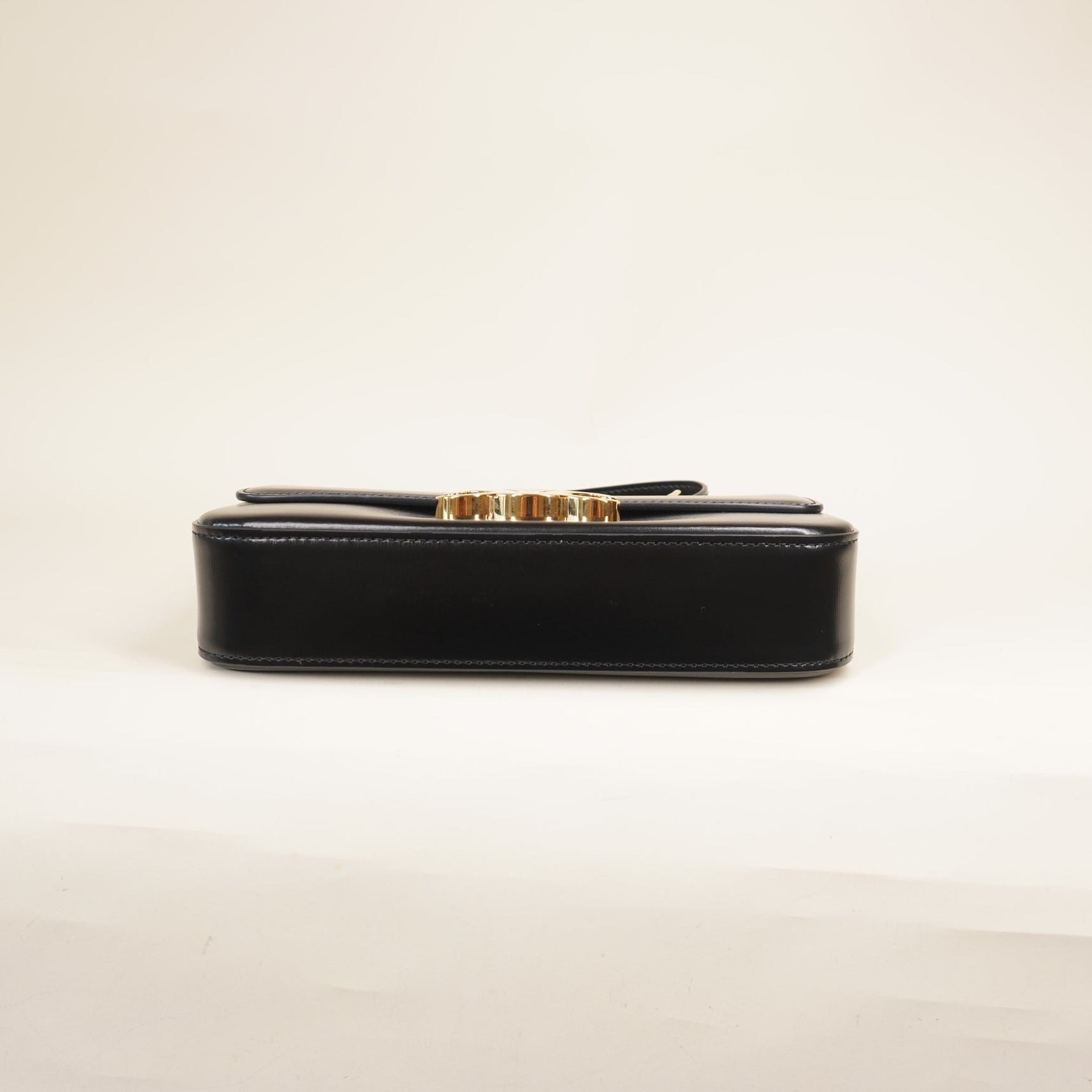 PRE-OWNED Black Shiny Triomphe Shoulder Bag