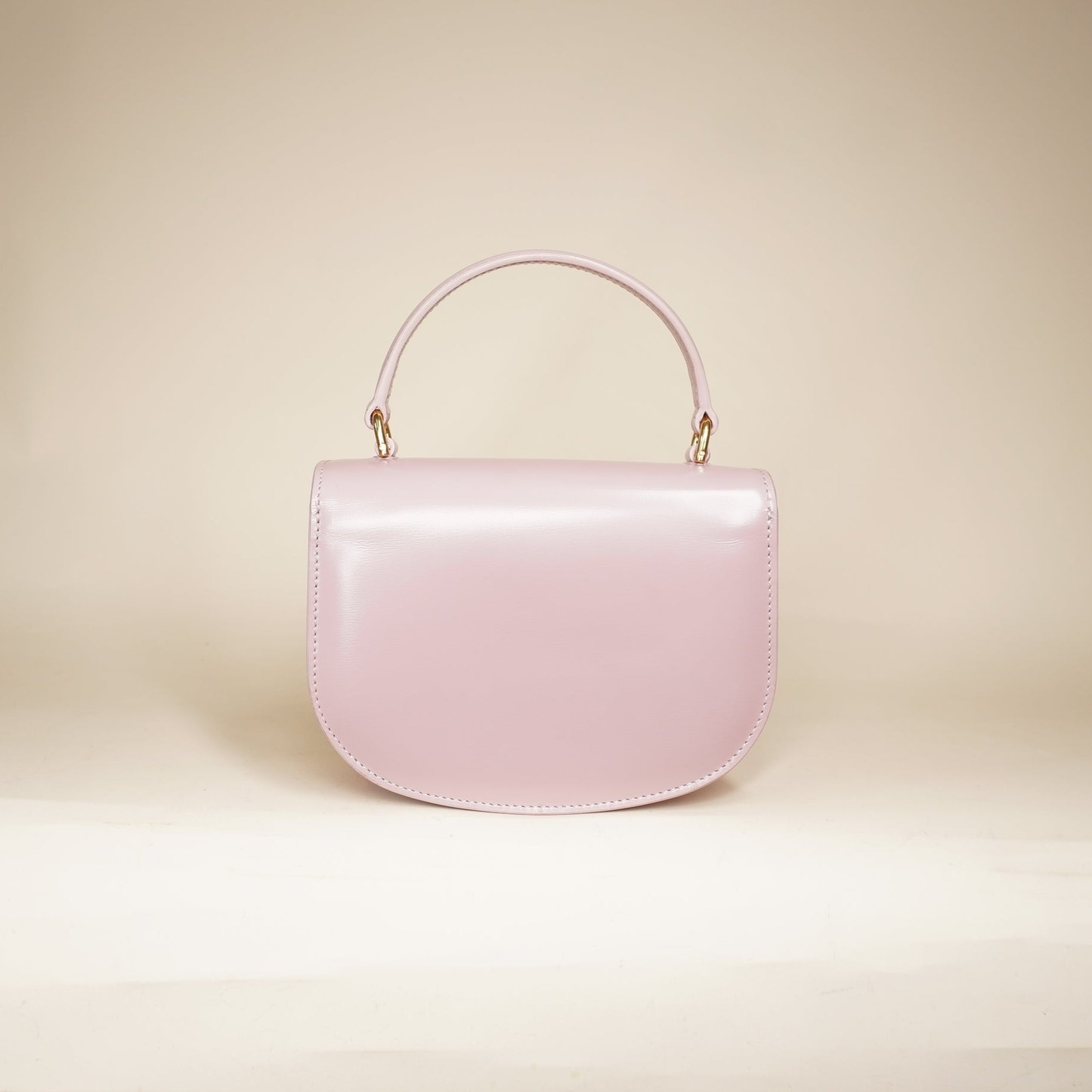 PRE-OWNED Shiny Calfskin Triomphe Mini Besace Clea Petal Shoulder Bag