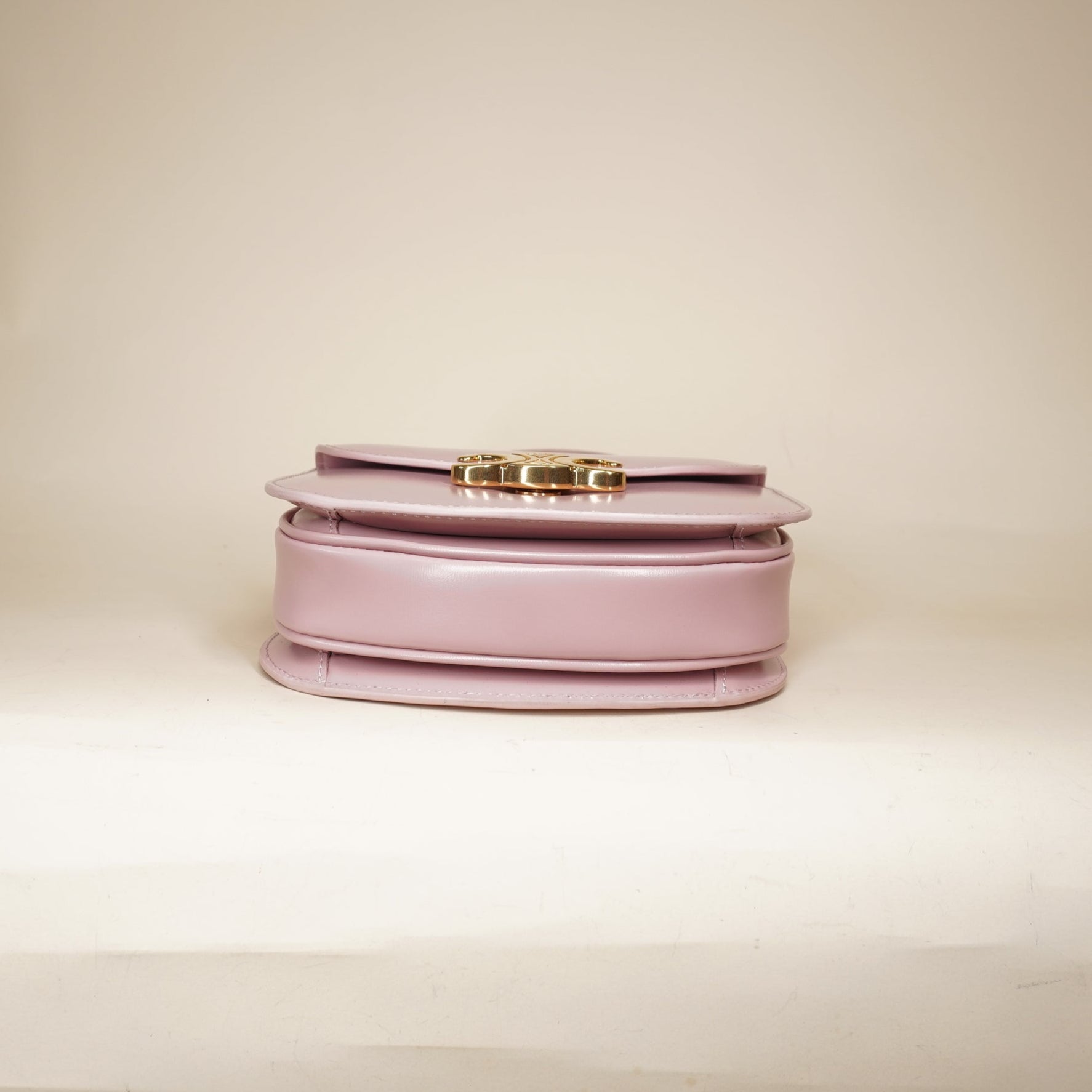 PRE-OWNED Shiny Calfskin Triomphe Mini Besace Clea Petal Shoulder Bag