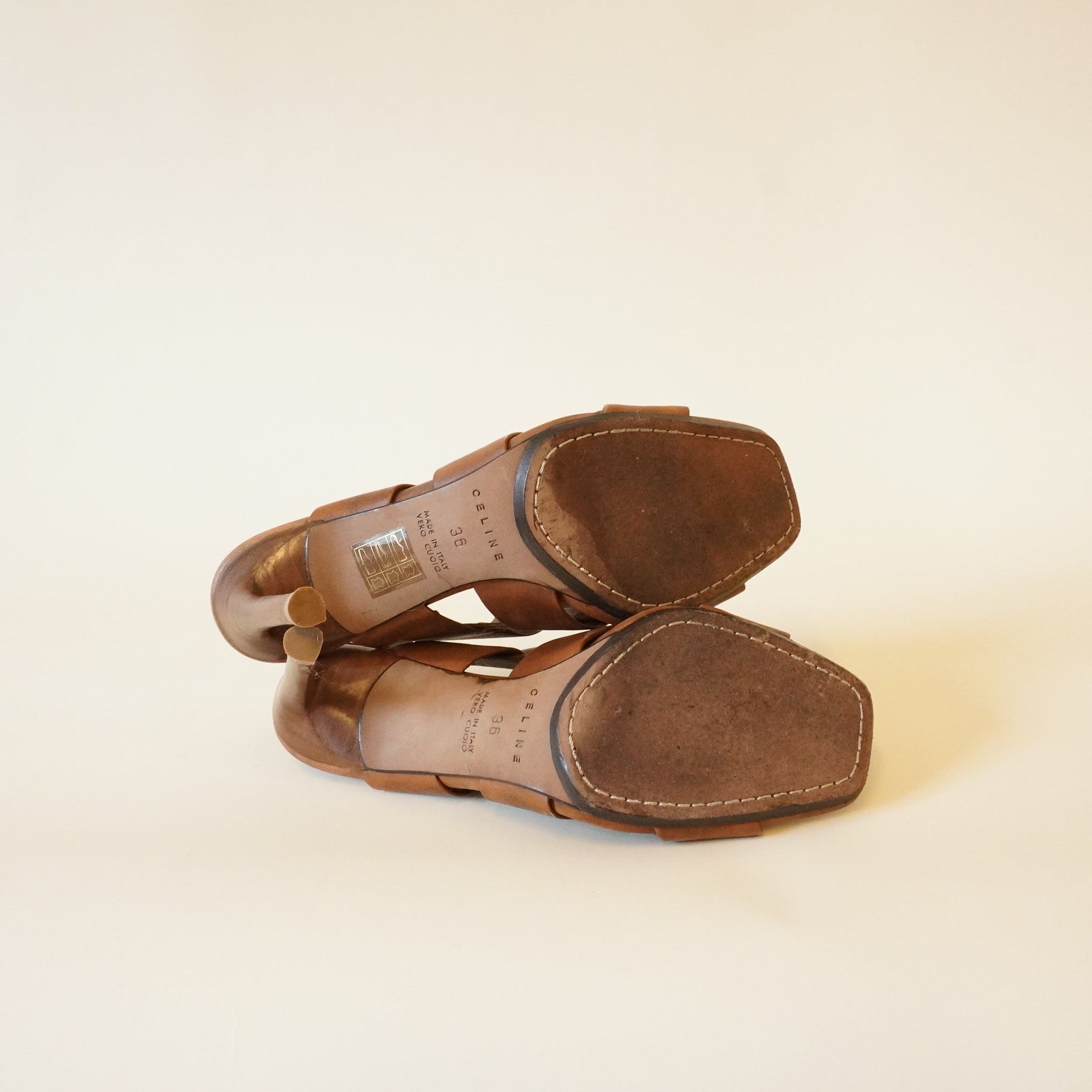 PRE-OWNED Brown Leather Women's Sandals