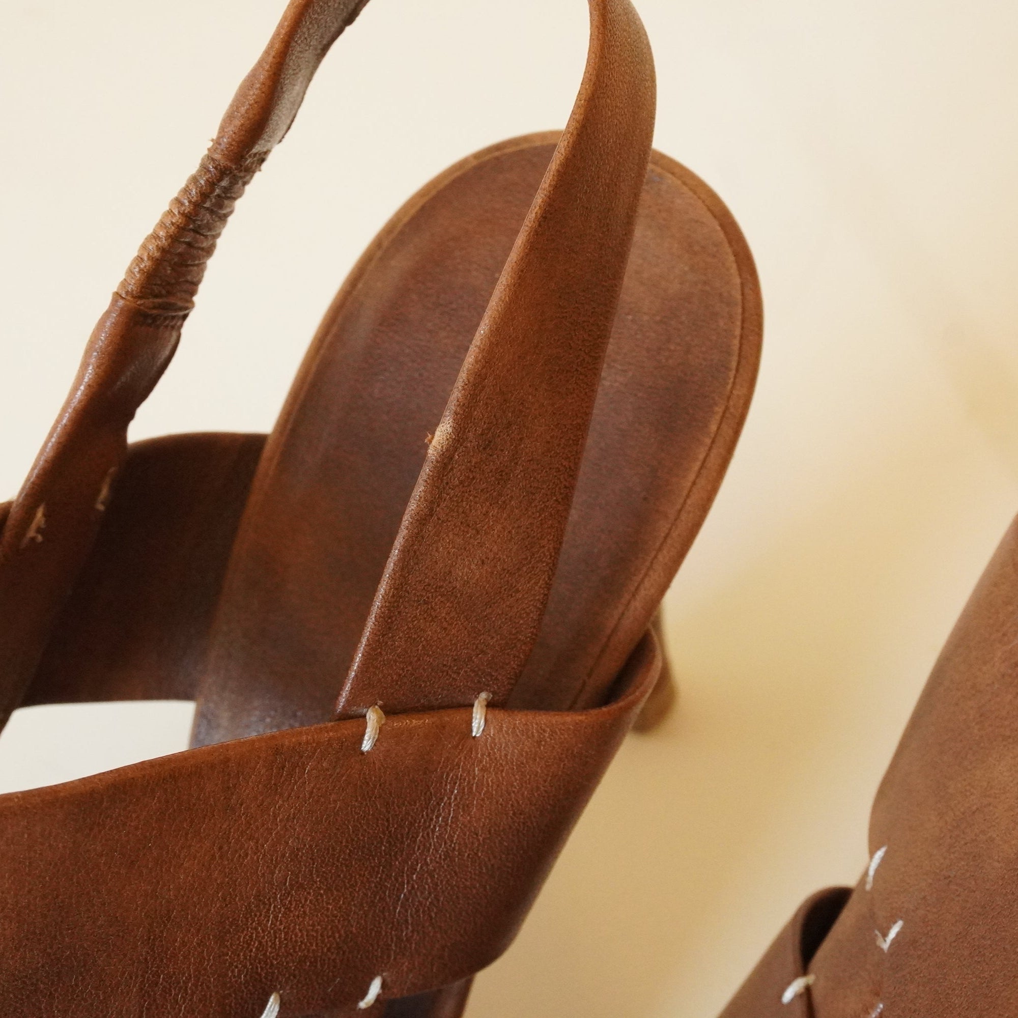 PRE-OWNED Brown Leather Women's Sandals