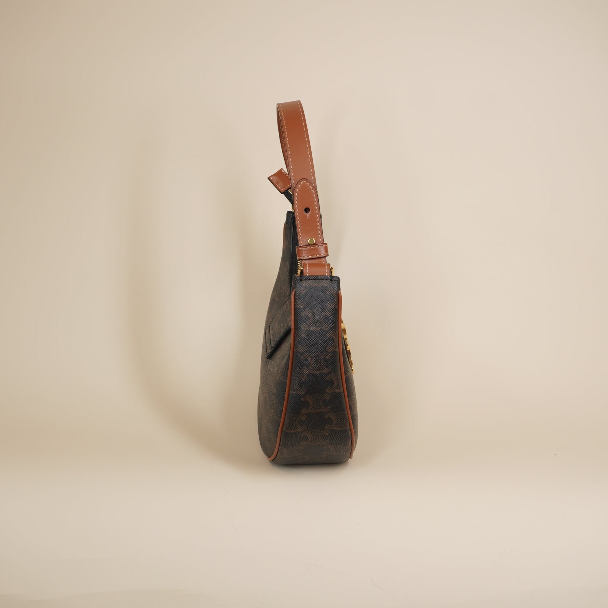 PRE-OWNED Medium Ava Triomphe Bag in Triomphe Canvas and Calfskin