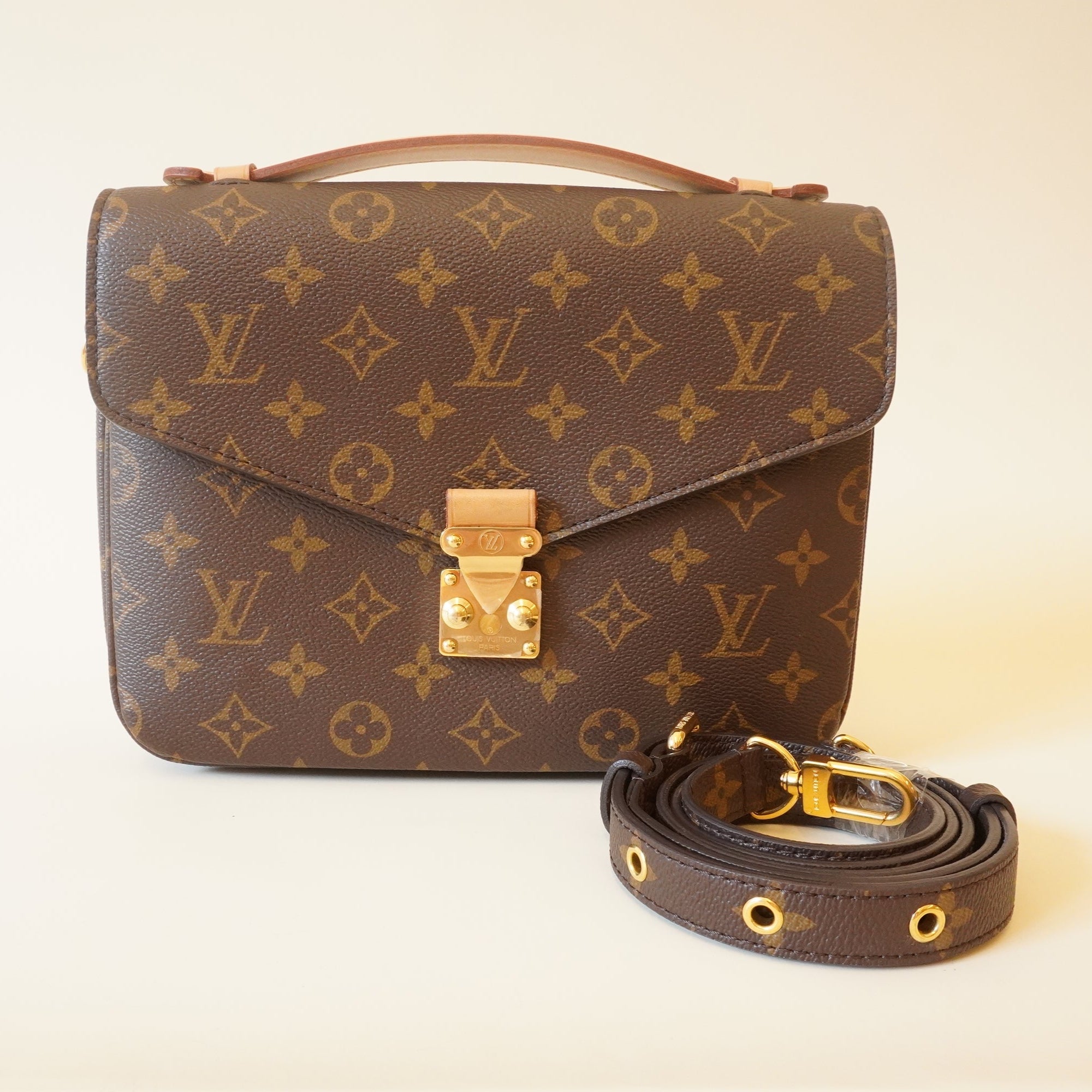 PRE-OWNED LV Monogram Canvas Pochette Metis Shoulder Bag
