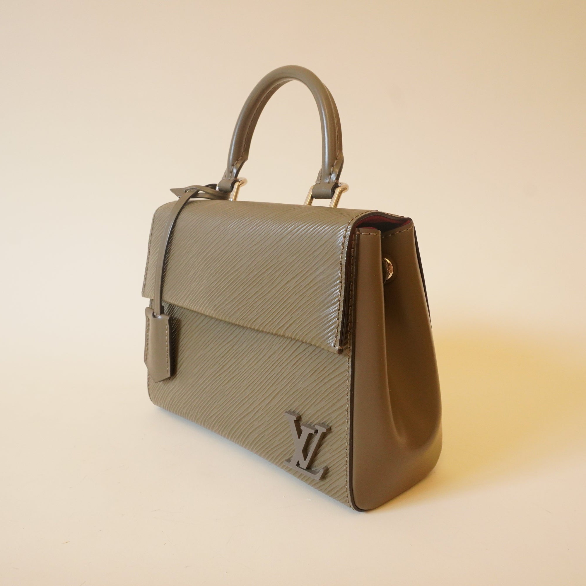 PRE-OWNED LV Olive Green Mini Epi Cluny Shoulder Bag