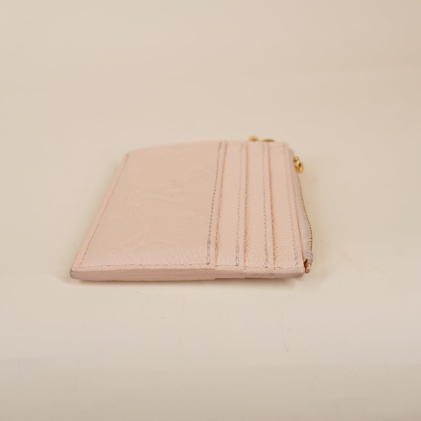 PRE-OWNED LV Portecarte Flora Empreinte Card Case Pink
