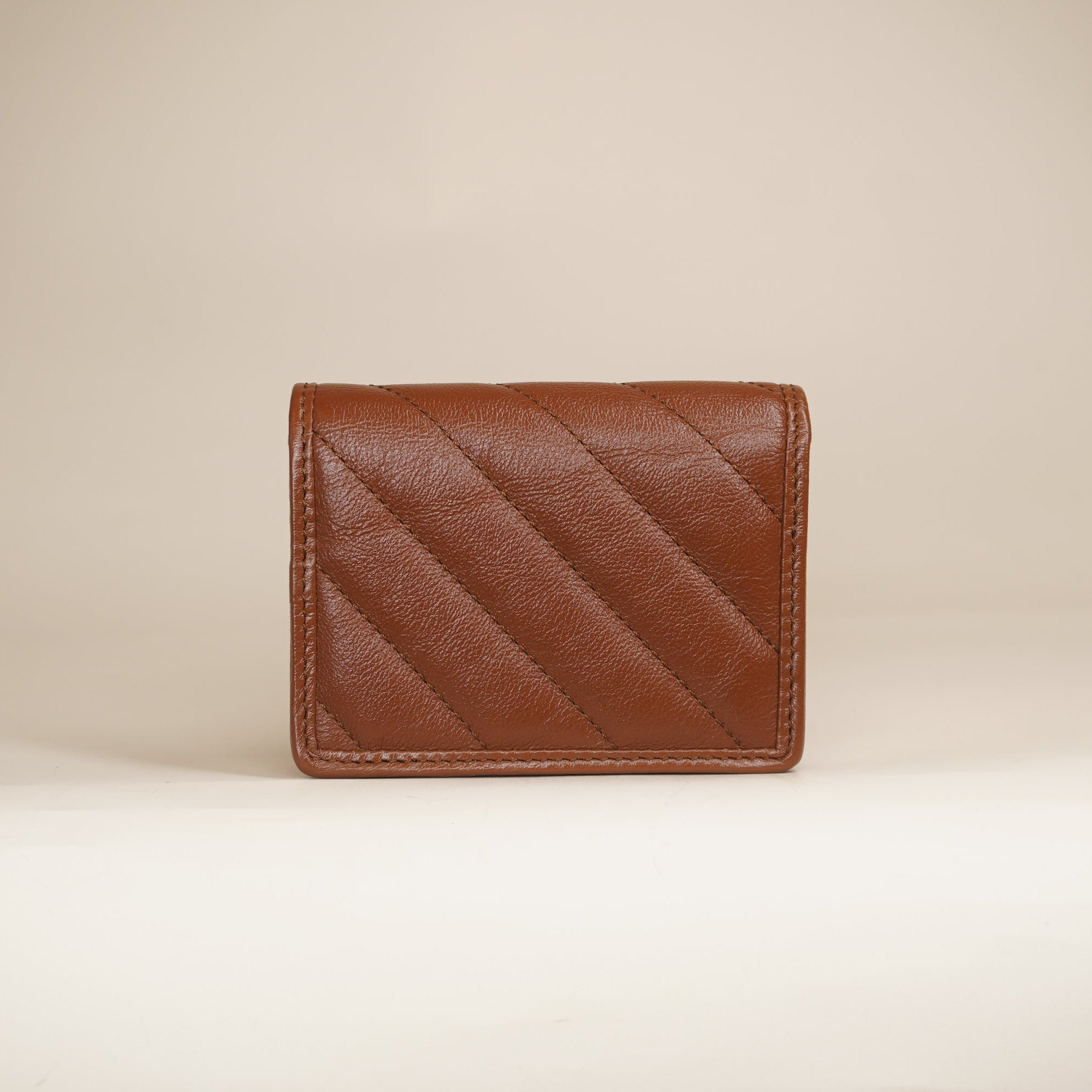 Azalea Calfskin Matelasse Diagonal GG Marmont Card Case Wallet Cuir