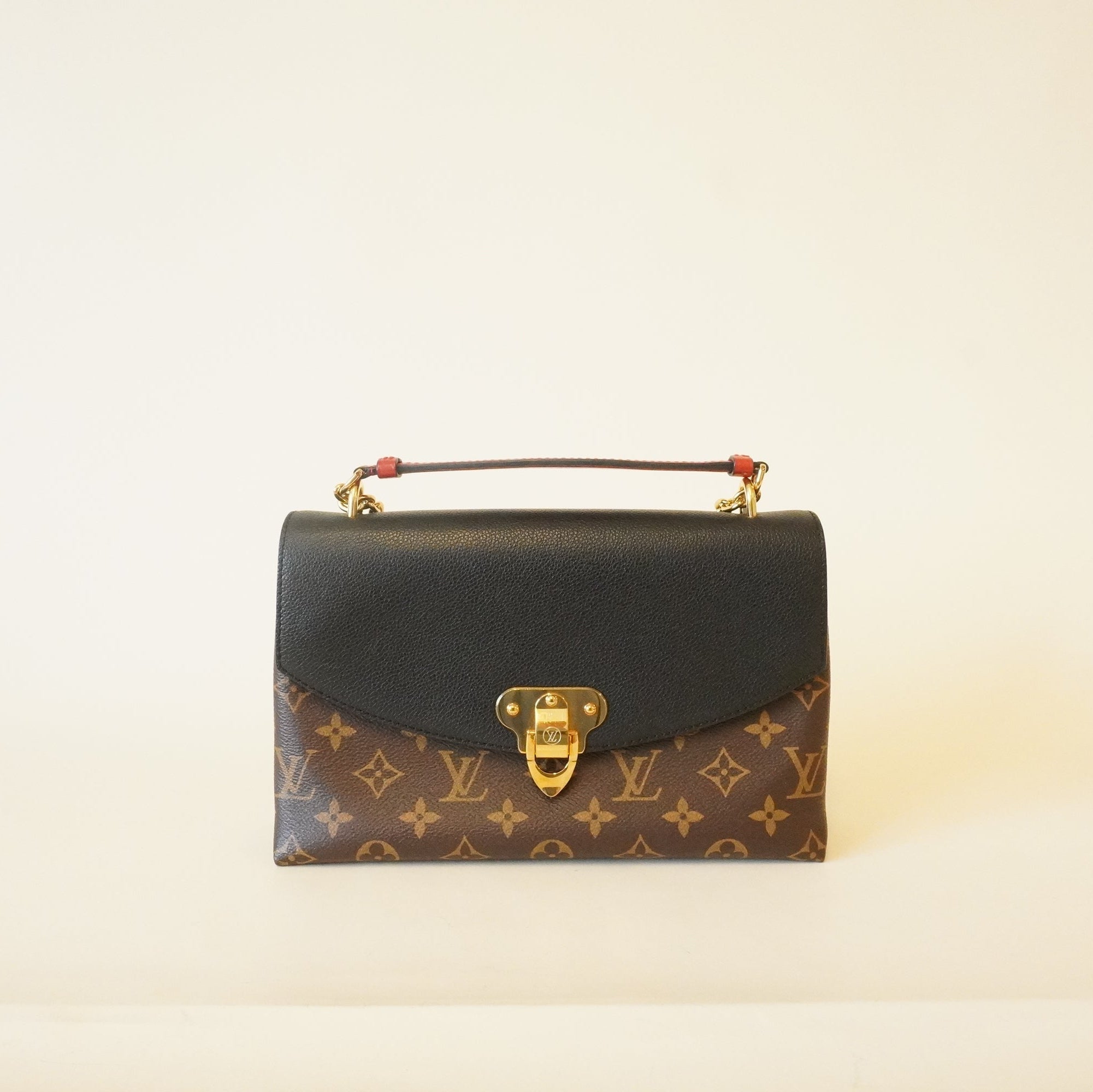 PRE-OWNED LV Black Monogram Saint Placide Shoulder Bag