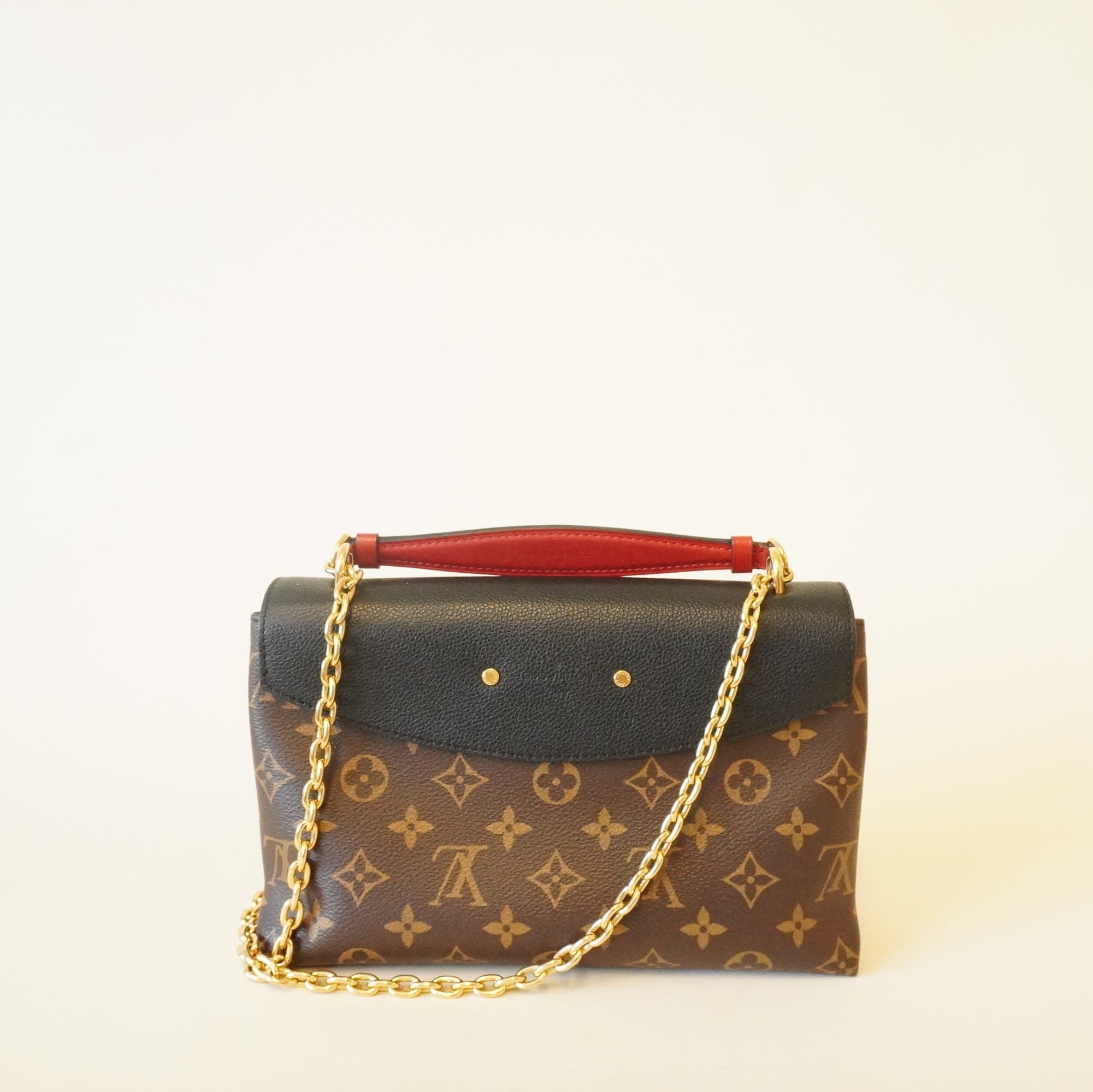 PRE-OWNED LV Black Monogram Saint Placide Shoulder Bag