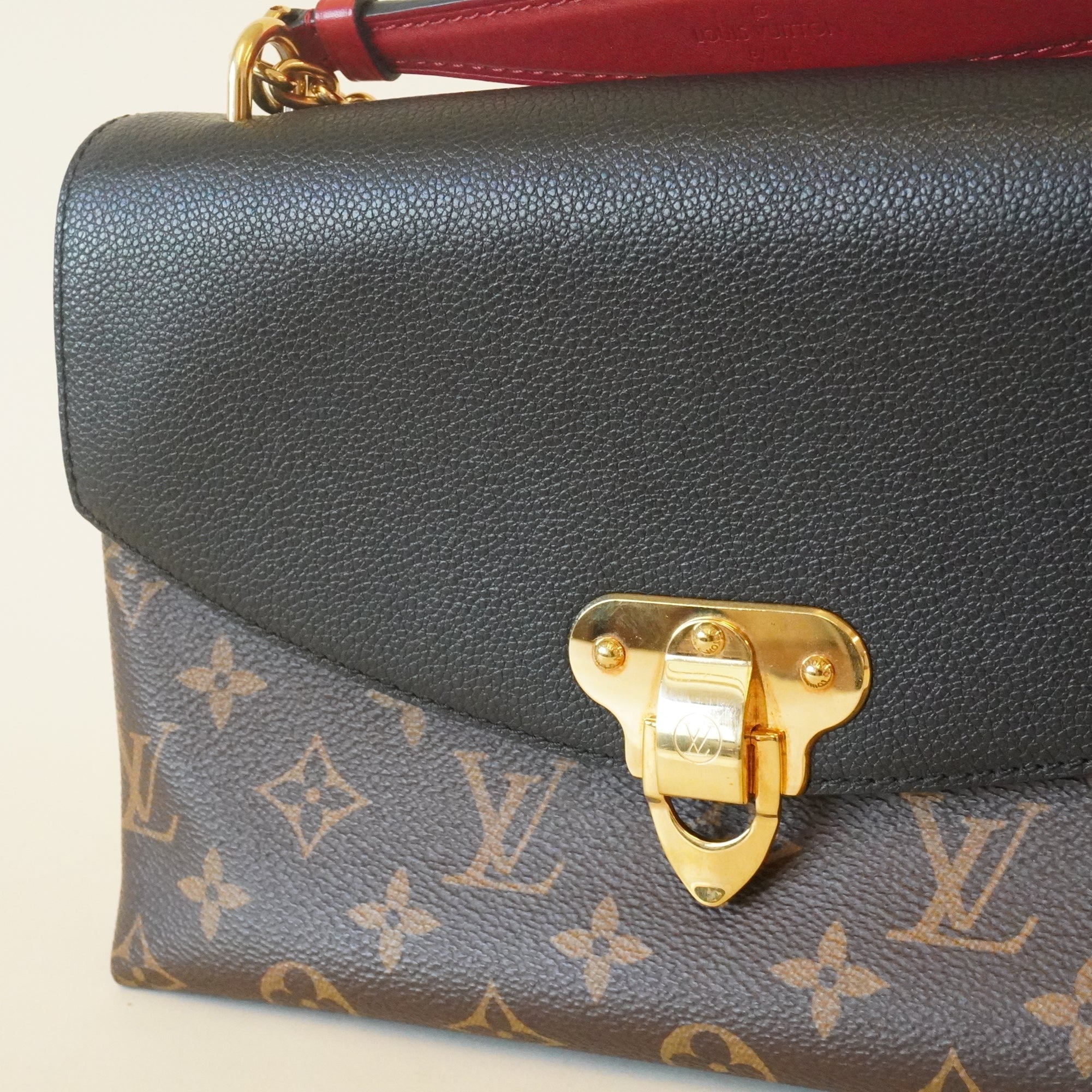 PRE-OWNED LV Black Monogram Saint Placide Shoulder Bag