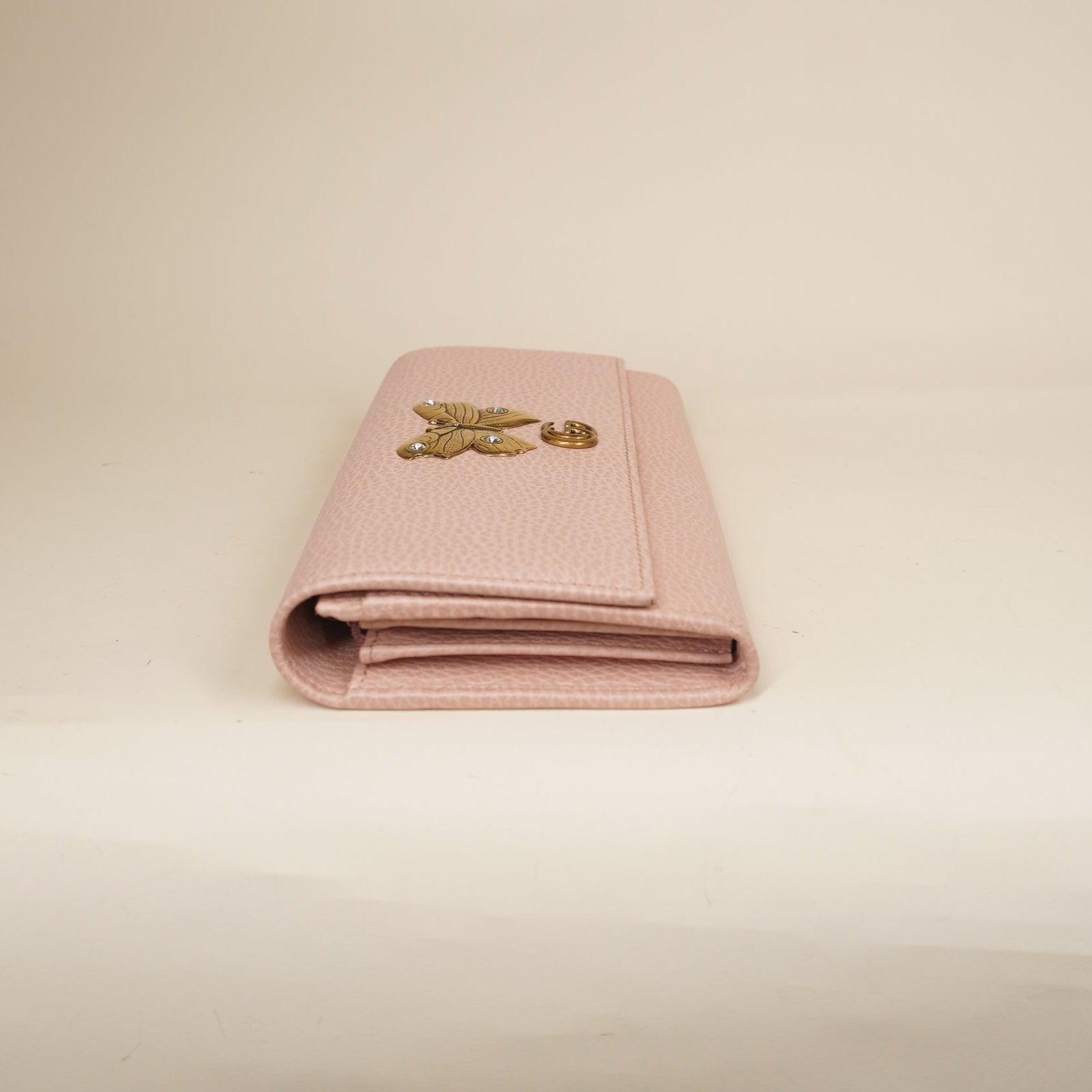 PRE-OWNED Calfskin Garden Continental Wallet Pink