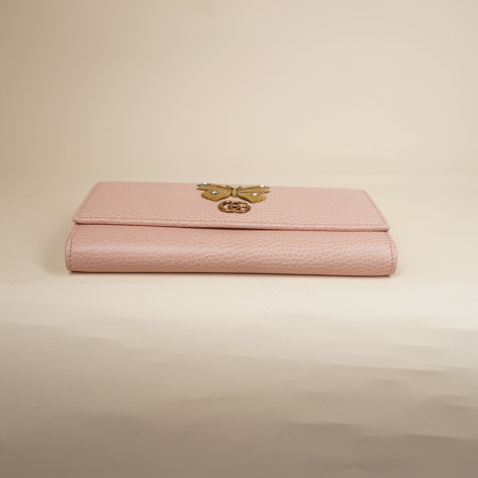 PRE-OWNED Calfskin Garden Continental Wallet Pink