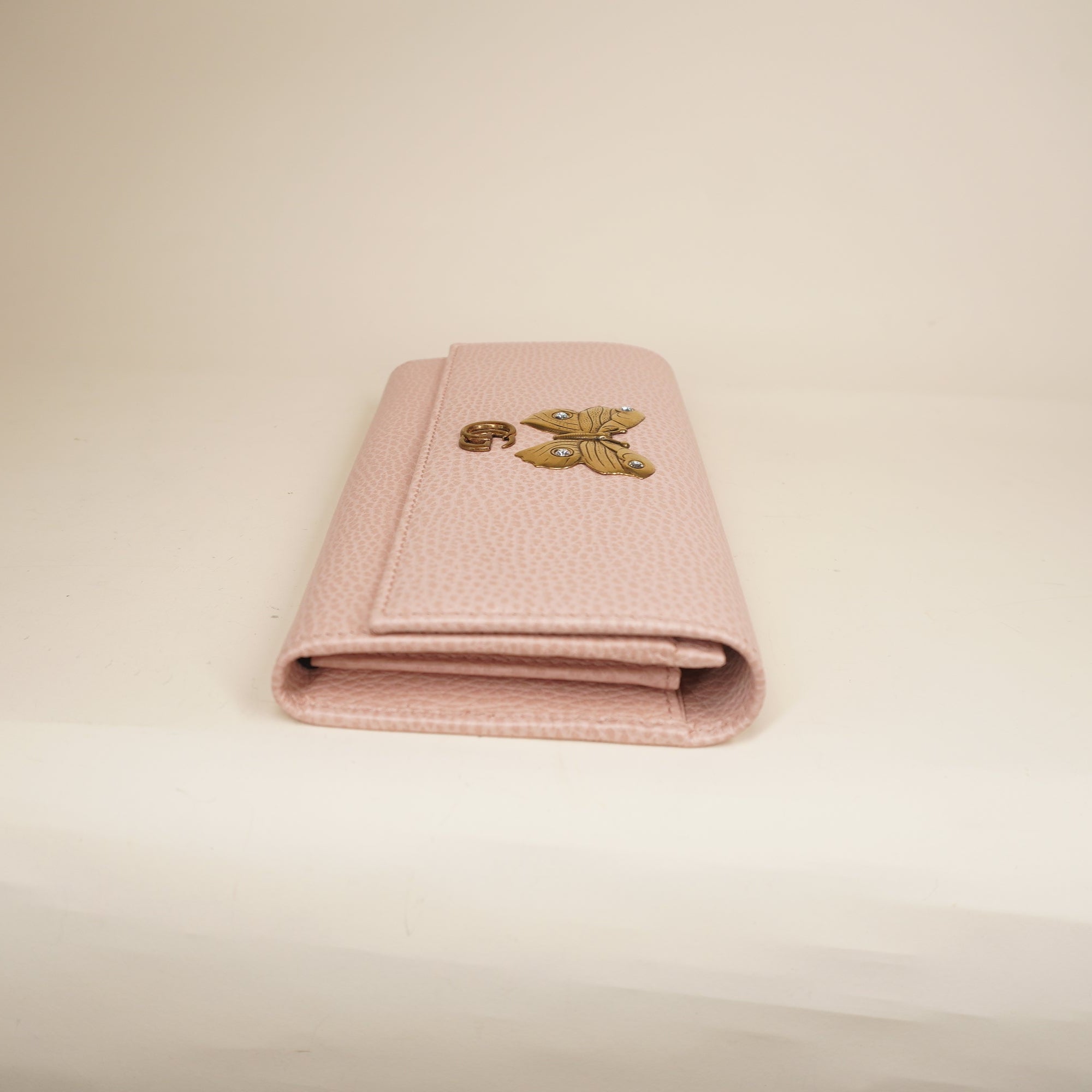 PRE-OWNED Calfskin Garden Continental Wallet Pink