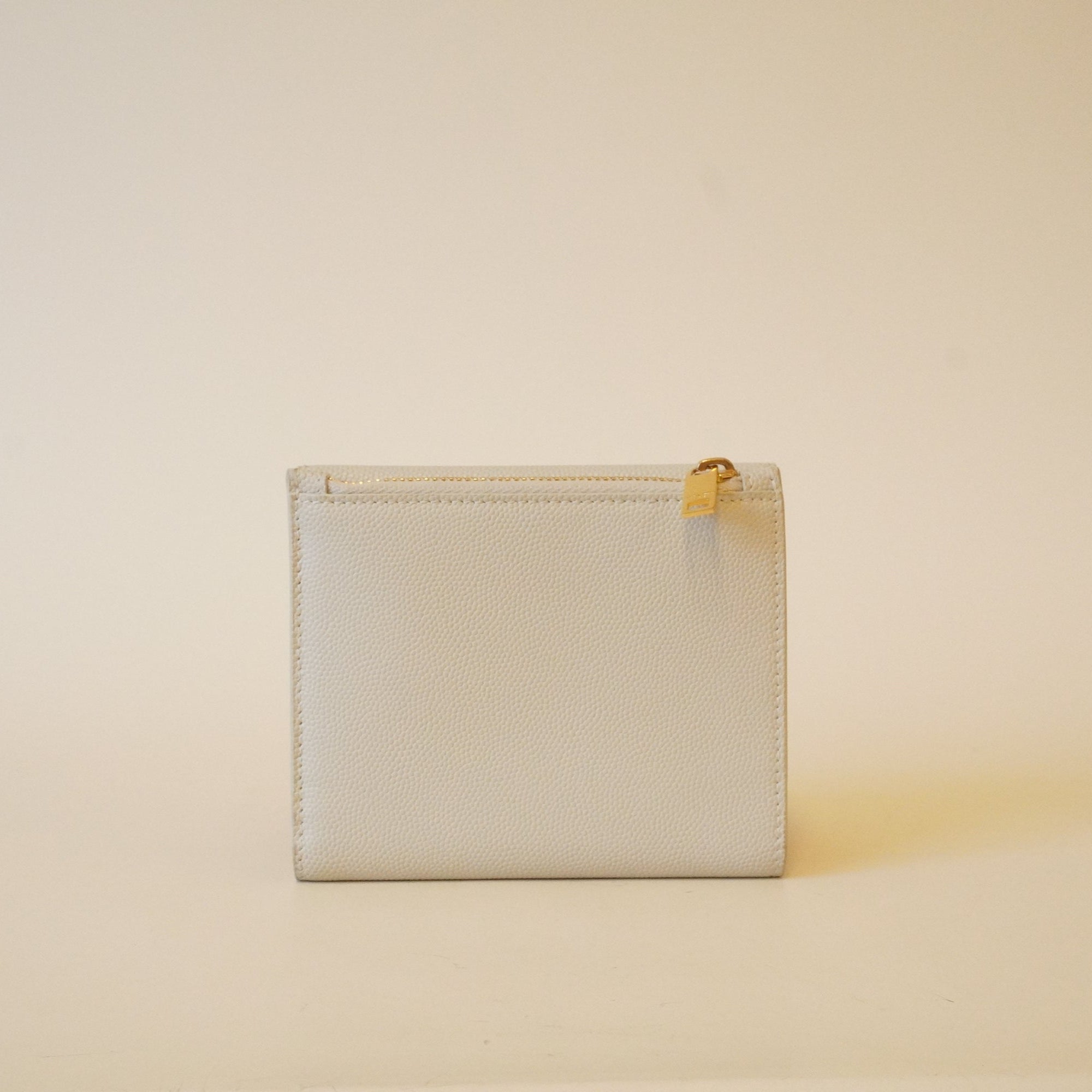 PRE-OWNED White Grain De Poudre Monogram Uptown Compact Wallet