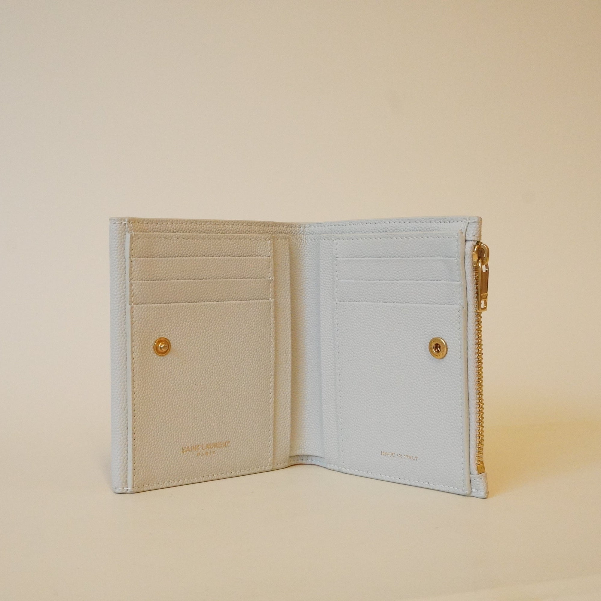 PRE-OWNED White Grain De Poudre Monogram Uptown Compact Wallet