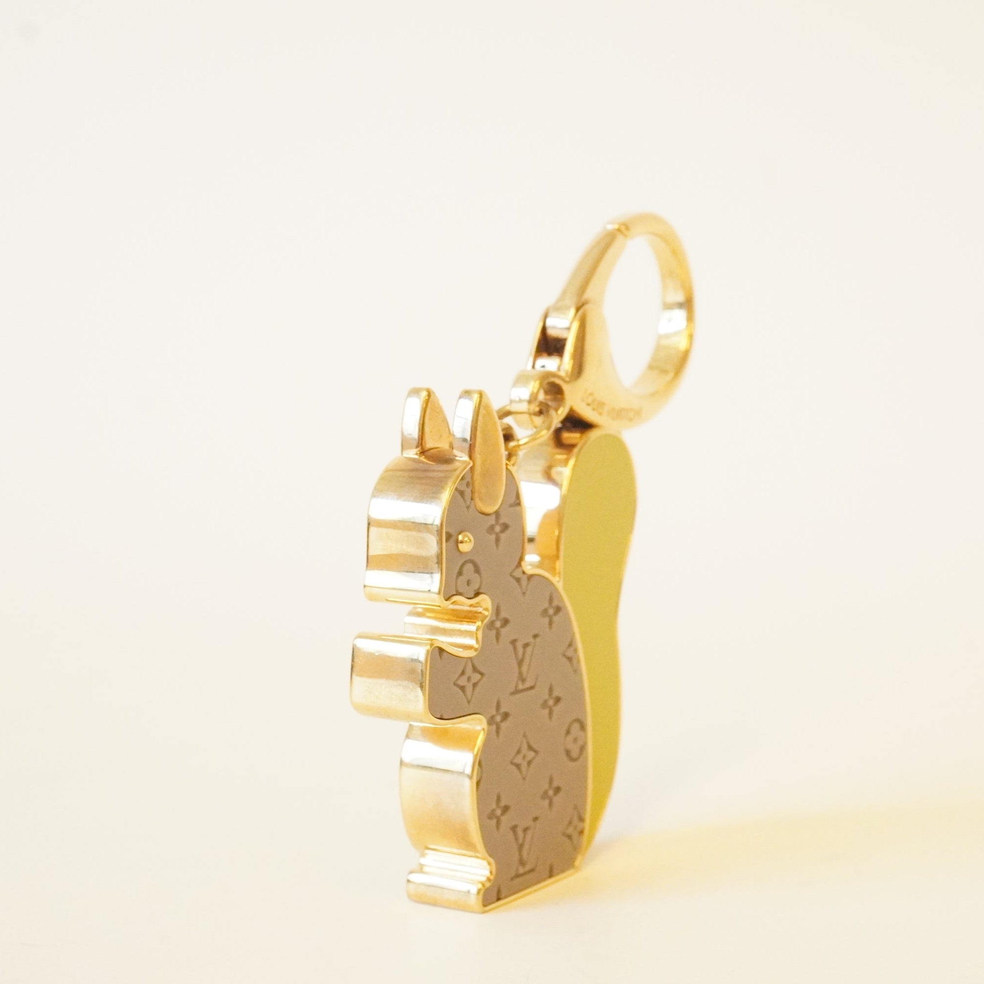 PRE-OWNED LV Gold Hardware Squirrel Bag Charm