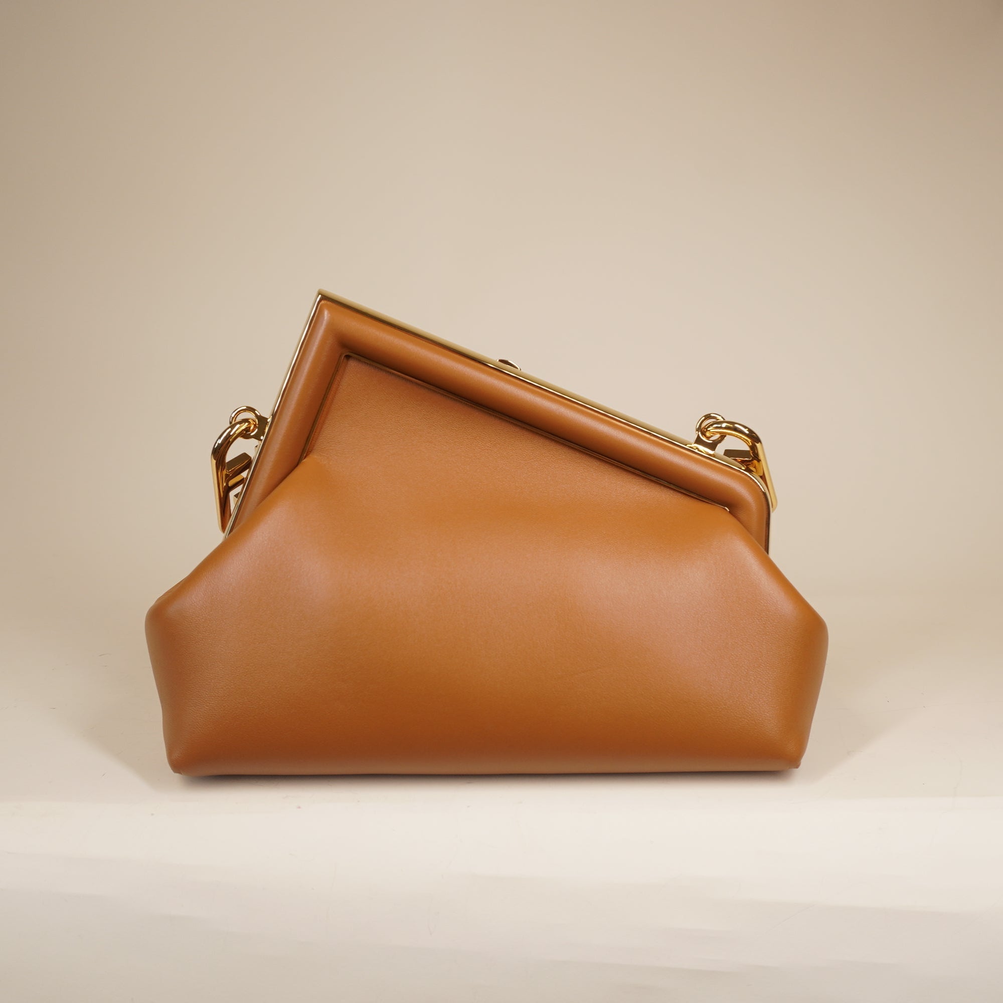 PRE-OWNED Shiny Nappa Small Fendi First Caramello
