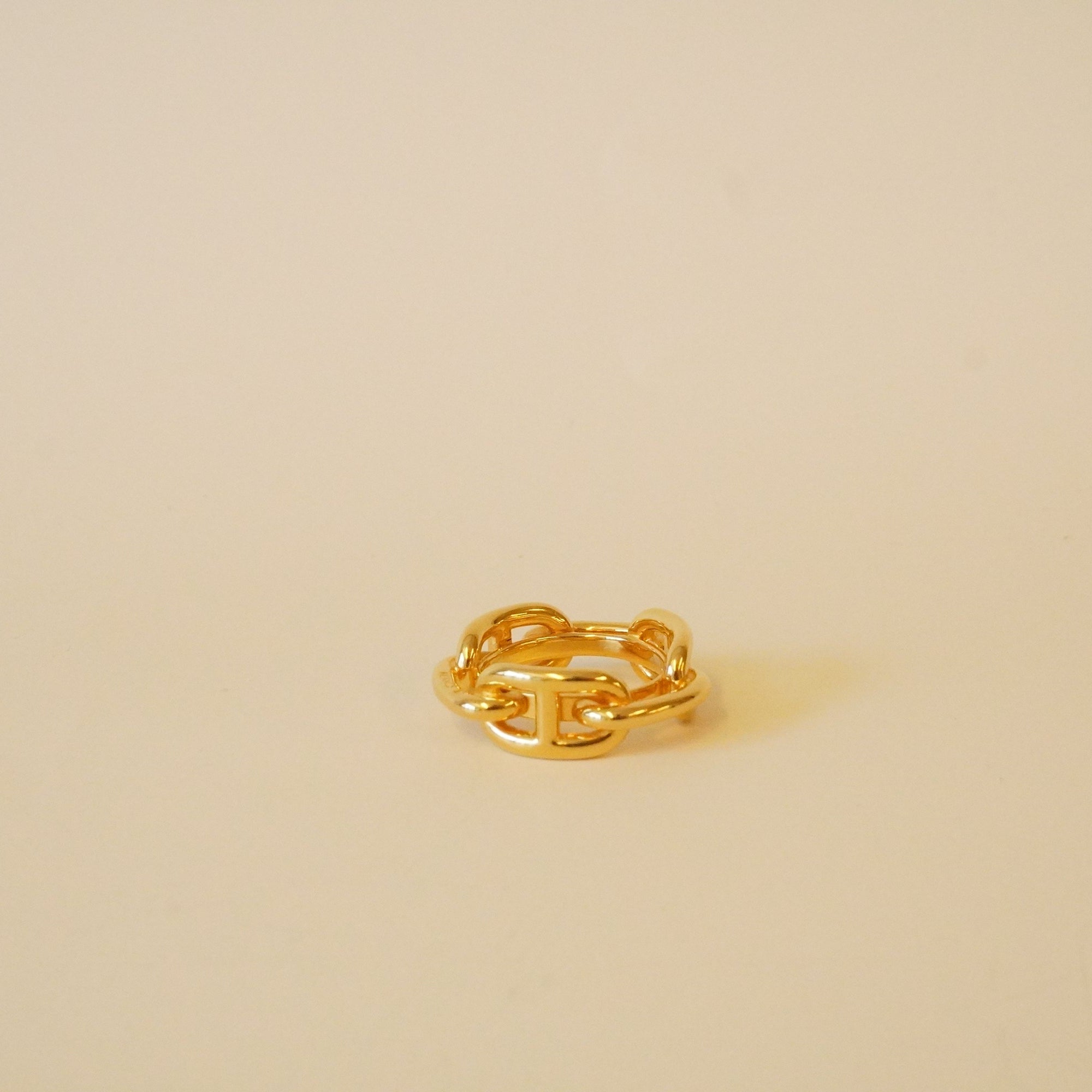 PRE-OWNED Gold Hardware Chaine D'ancre Scarf Ring