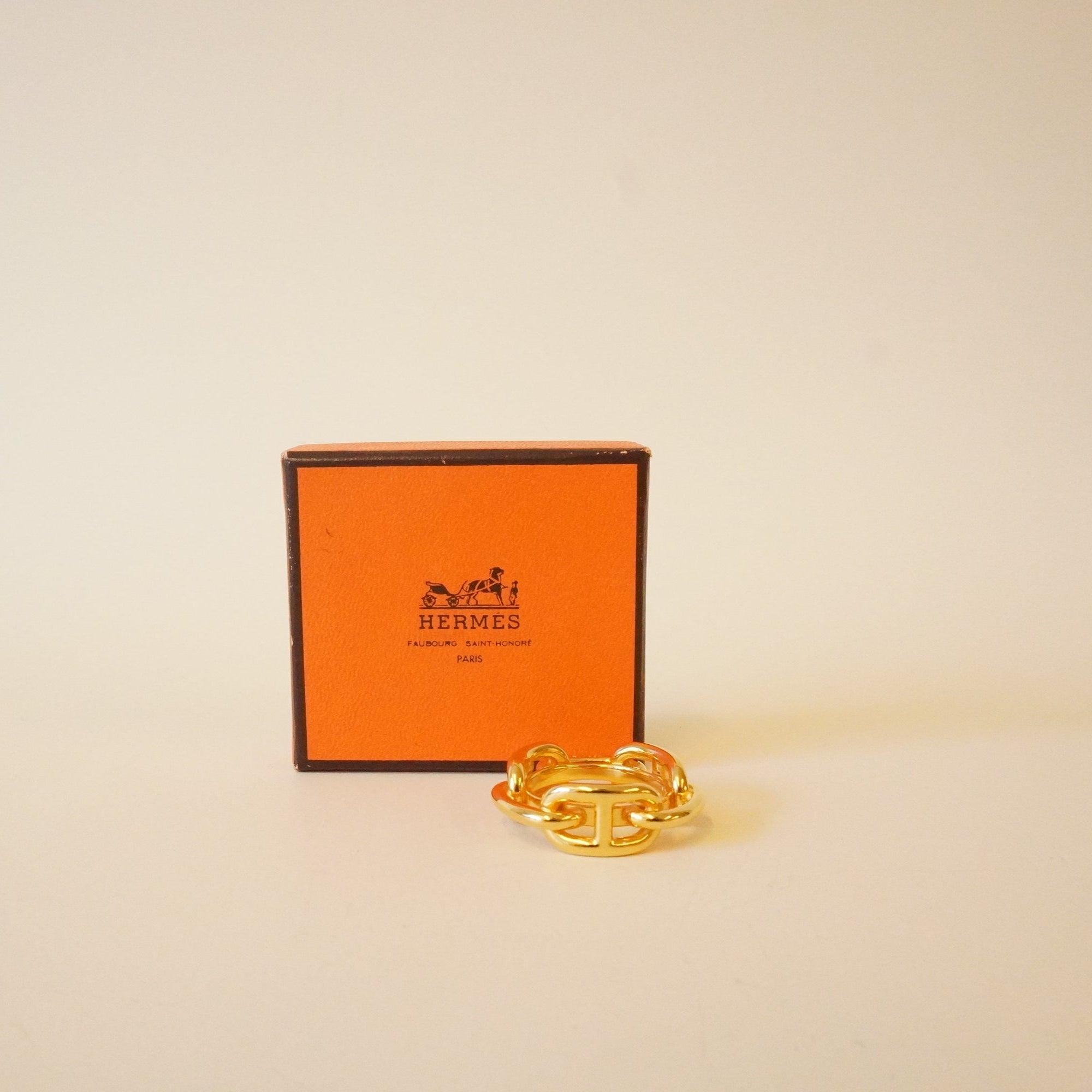 PRE-OWNED Gold Hardware Chaine D'ancre Scarf Ring