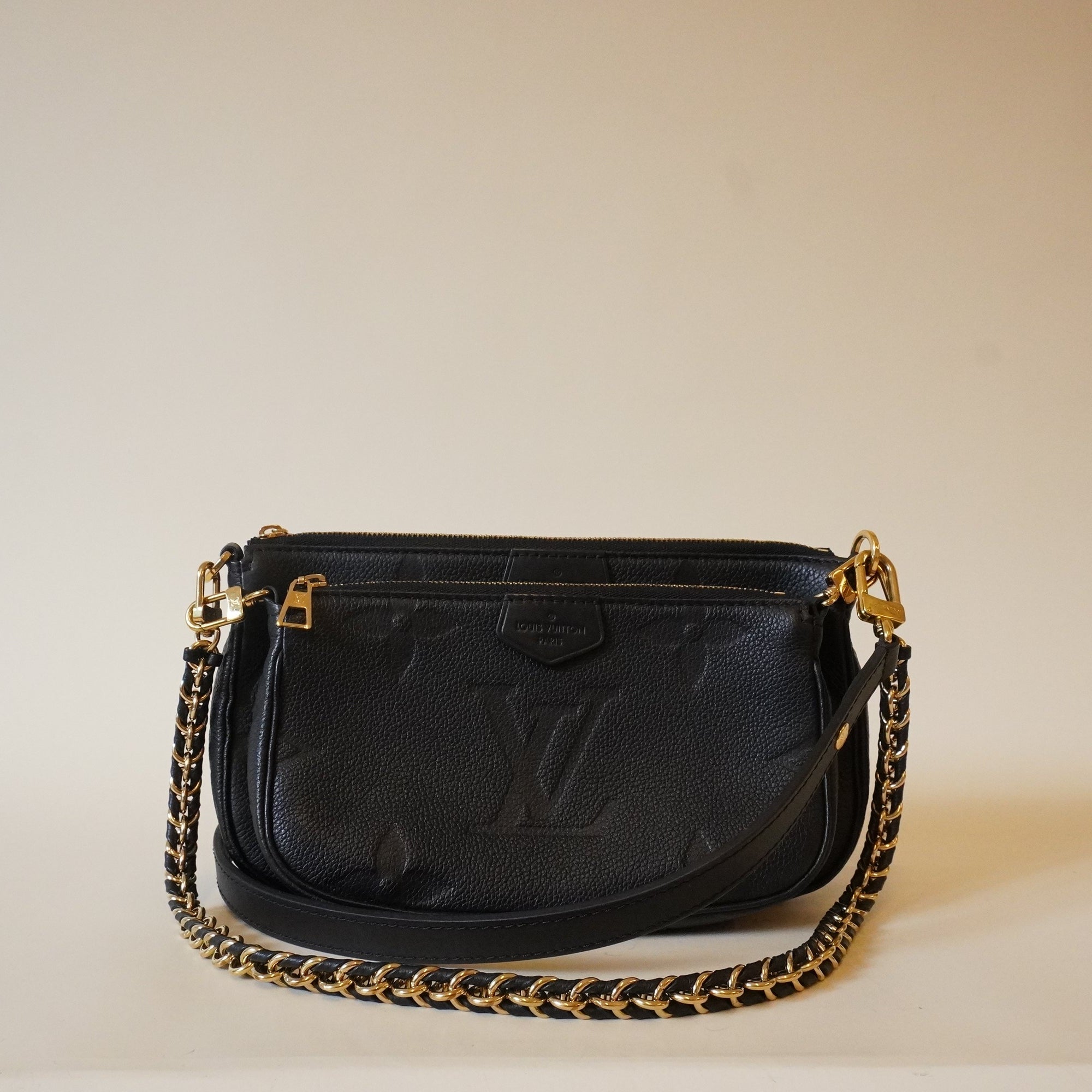 PRE-OWNED LV Black Monogram Empreinte Multi Pochette Accessoires Crossbody Bag