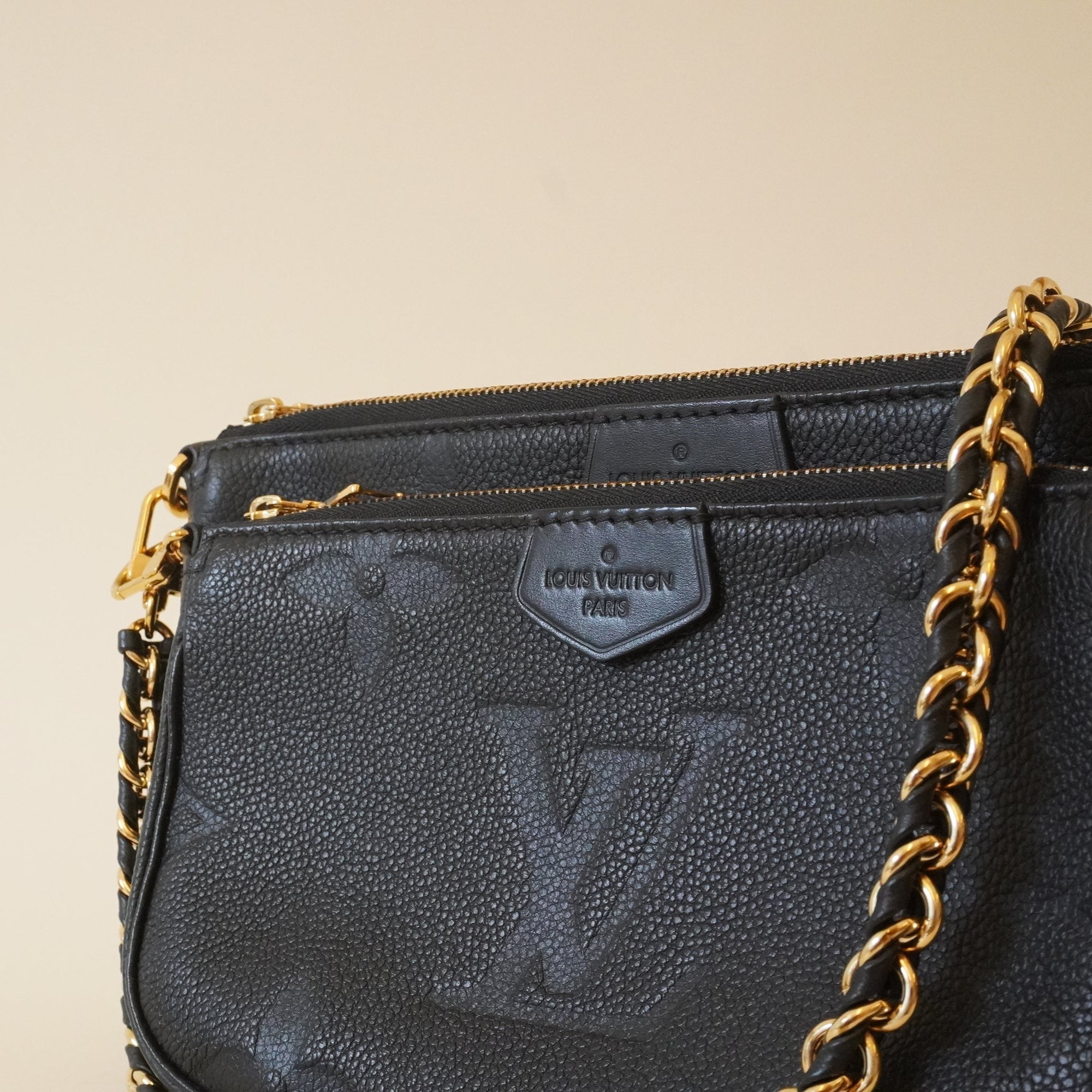 PRE-OWNED LV Black Monogram Empreinte Multi Pochette Accessoires Crossbody Bag