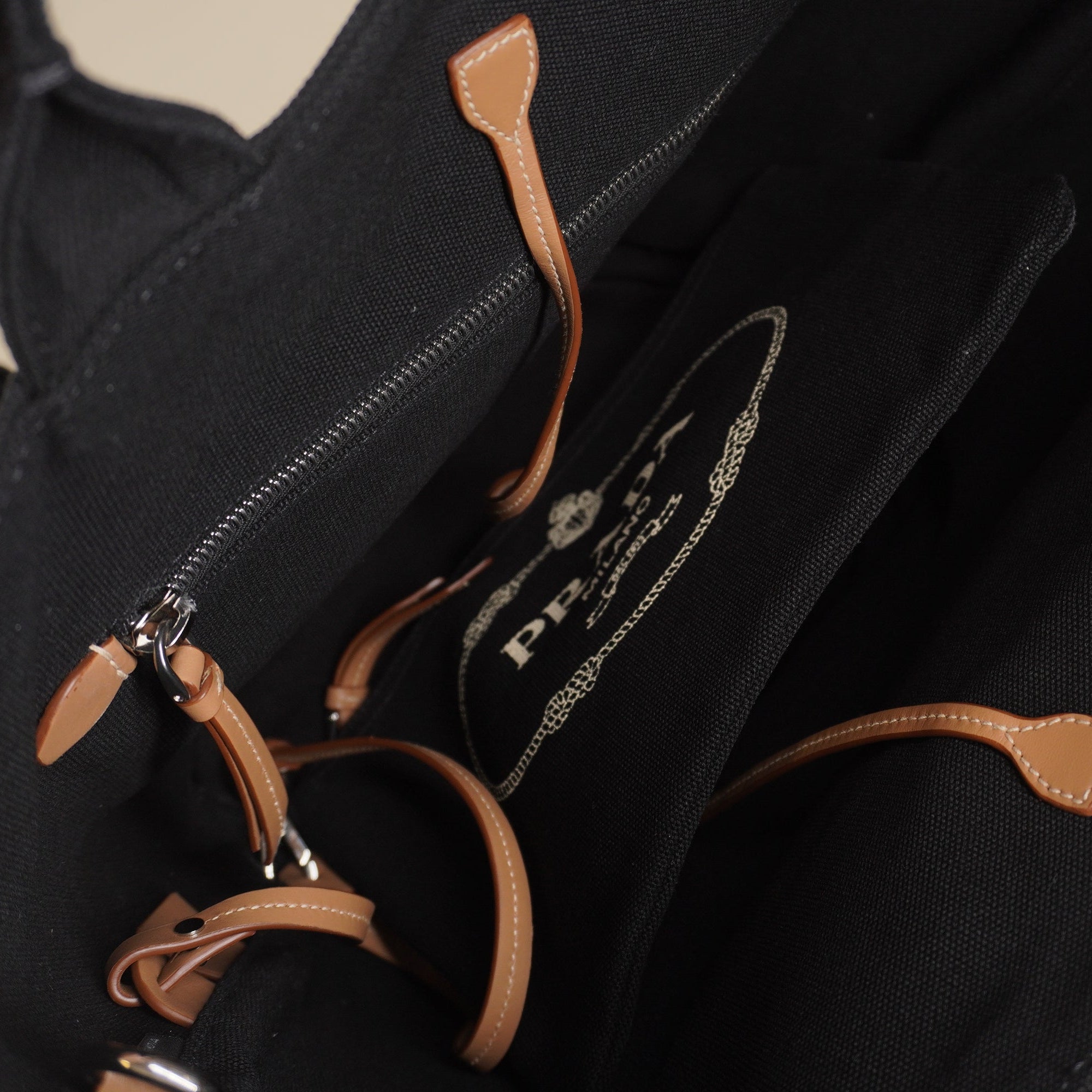 PRE-OWNEDCanapa Small Shopping Tote Bag and Shoulder Bag Black