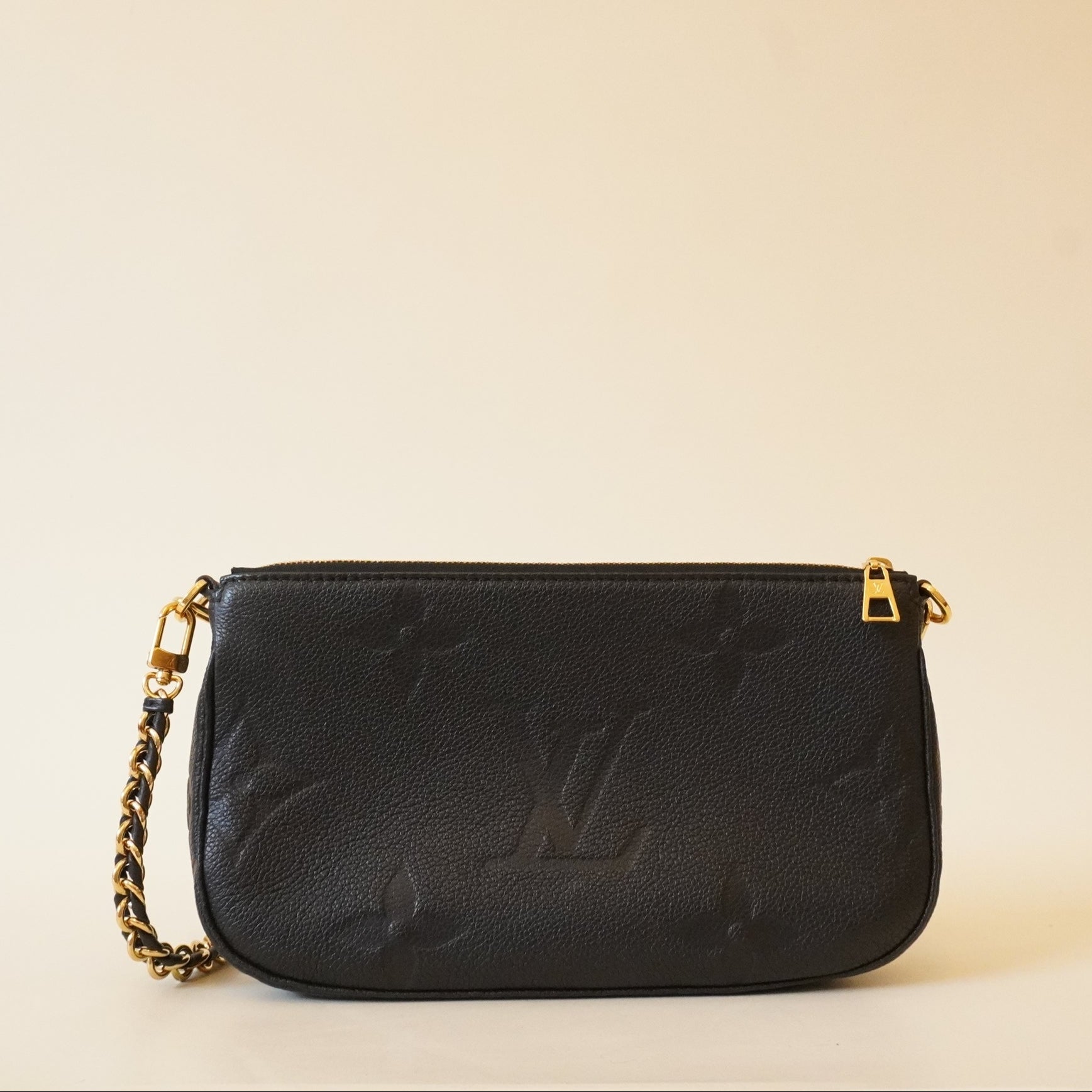 PRE-OWNED LV Black Monogram Empreinte Multi Pochette Accessoires Crossbody Bag