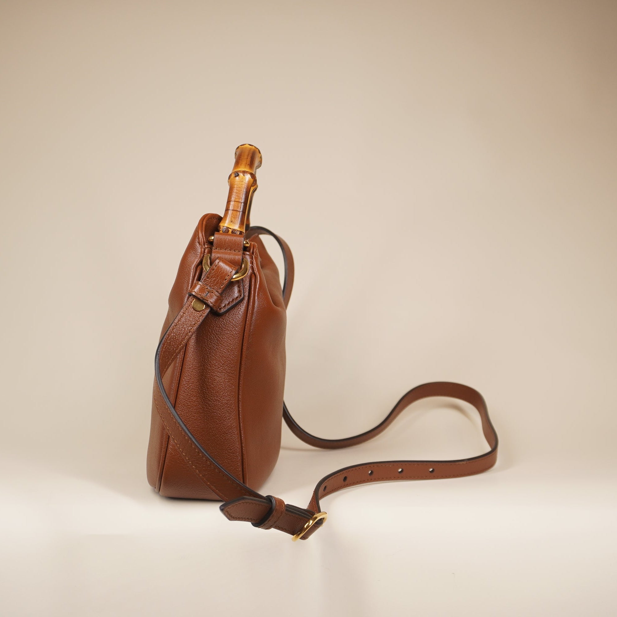 PRE-OWNED Diana Small Brown Calfskin Shoulder Bag