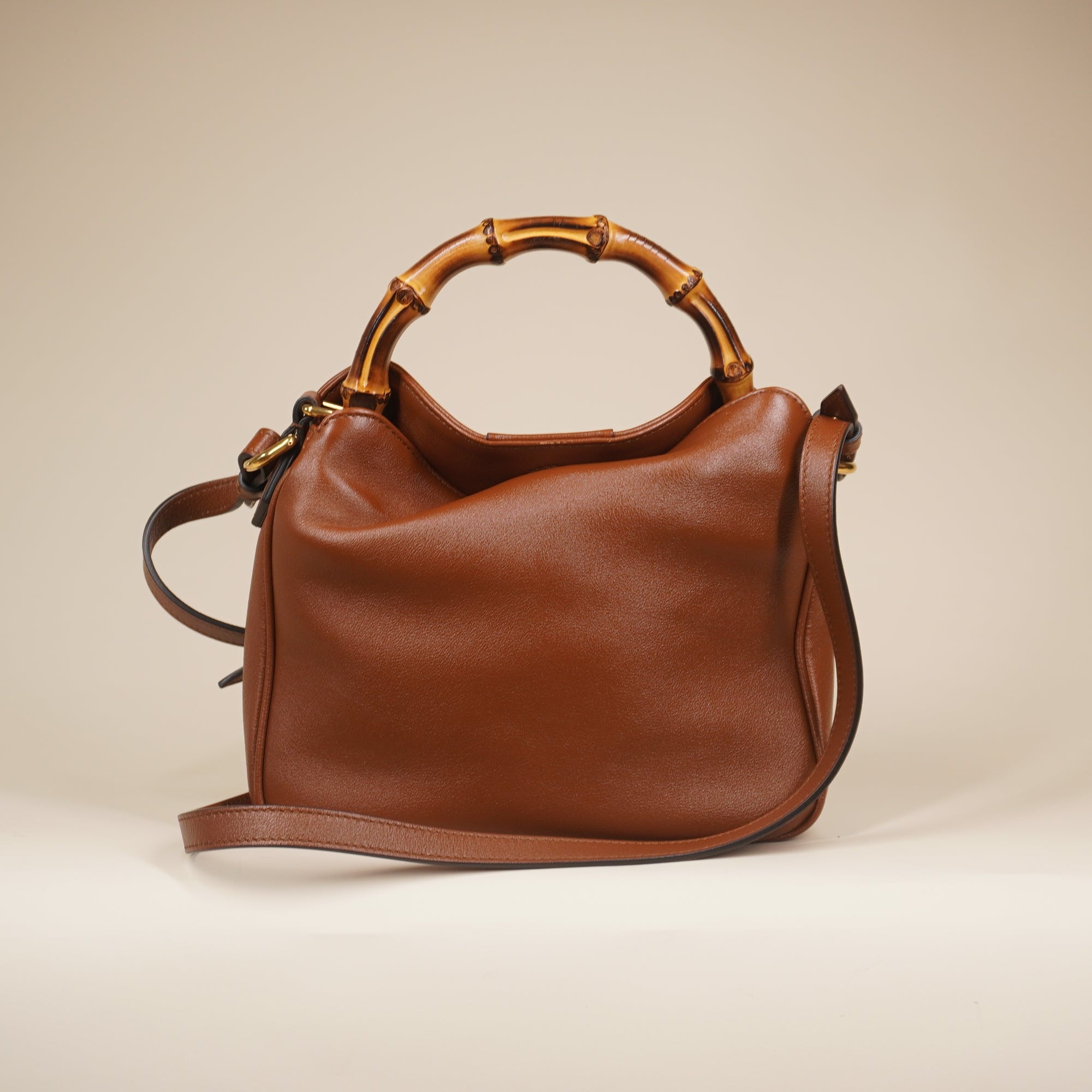 PRE-OWNED Diana Small Brown Calfskin Shoulder Bag