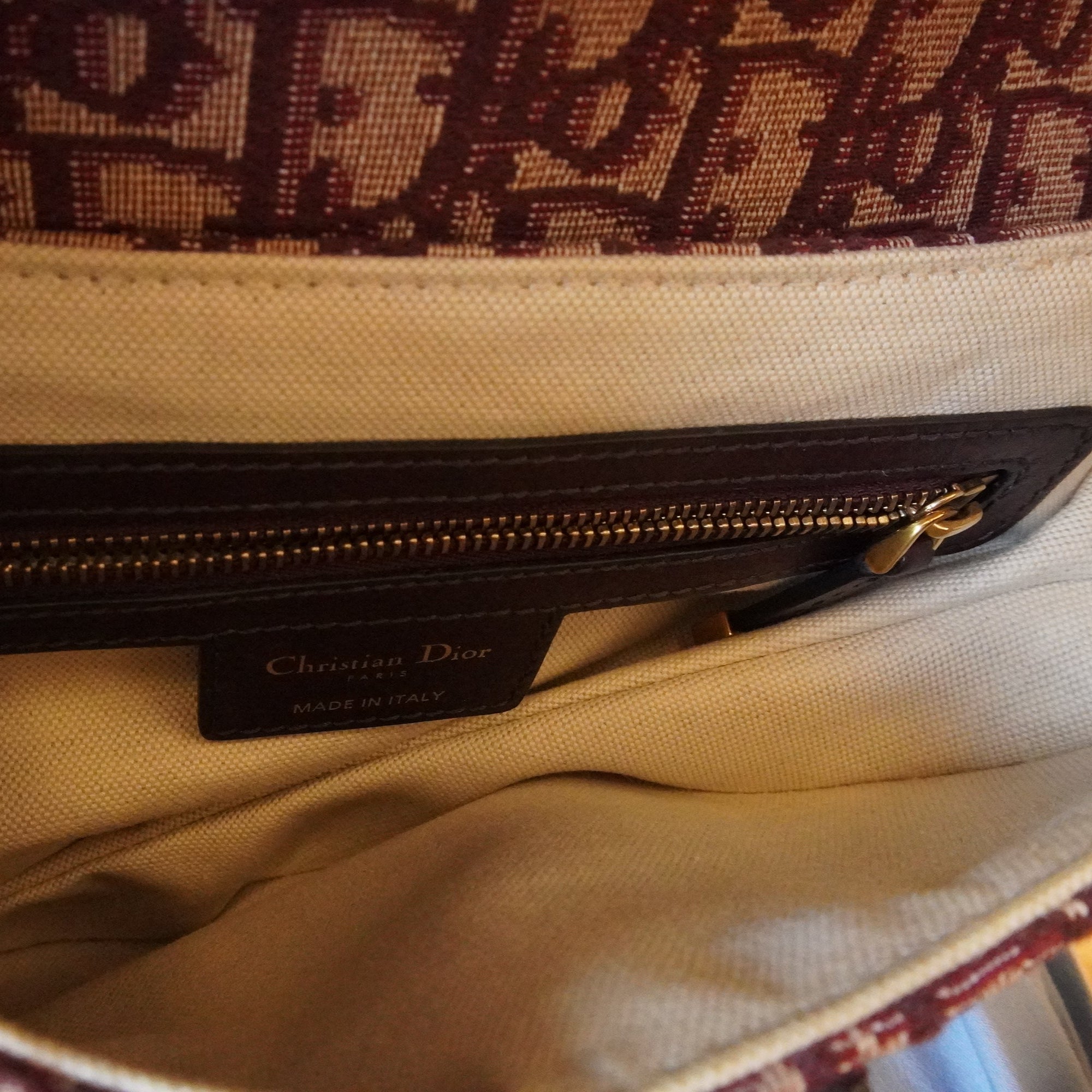 PRE-OWNED Oblique Saddle Bag Burgundy