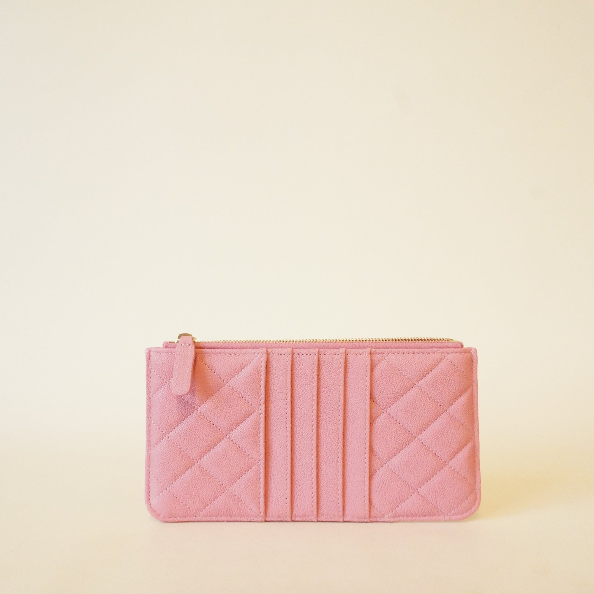 Pink Leboy Caviar Cardholder and Phone Holder