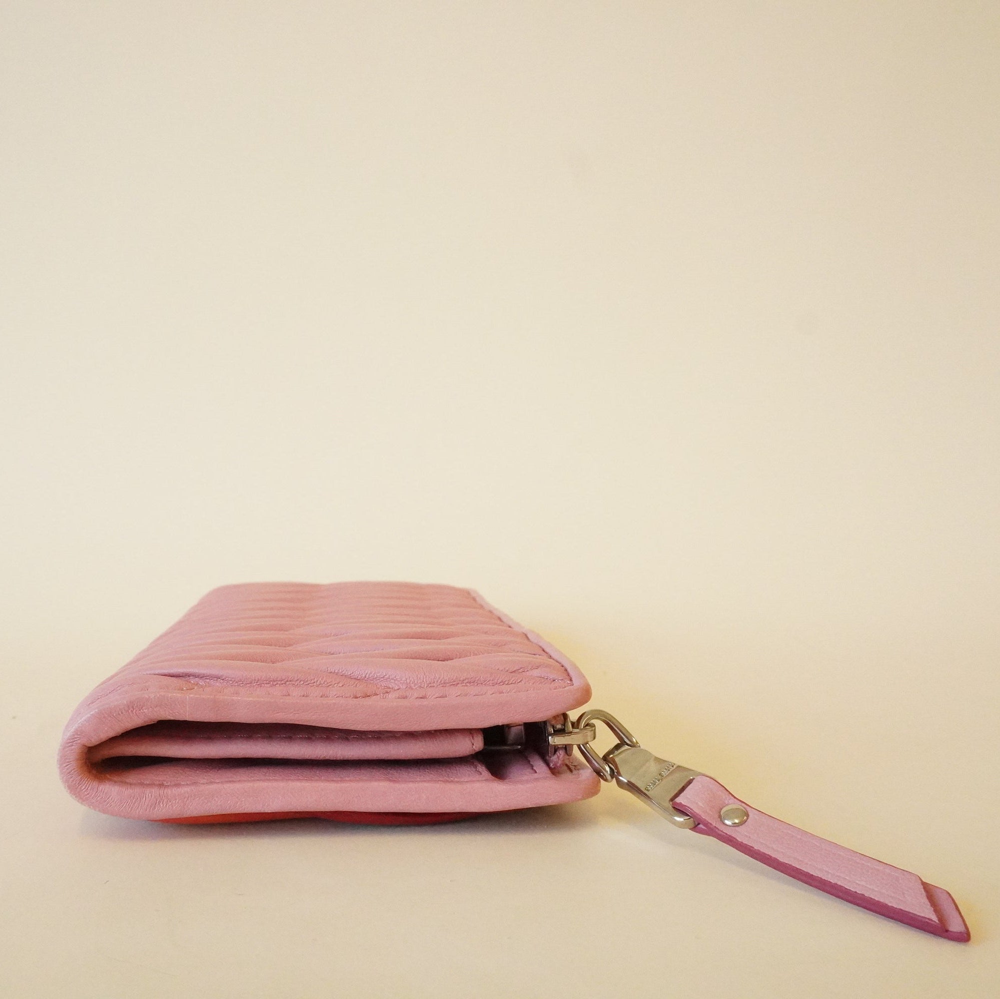 PRE-OWNED Pink Large Matelasse Nappa Leather Wallet