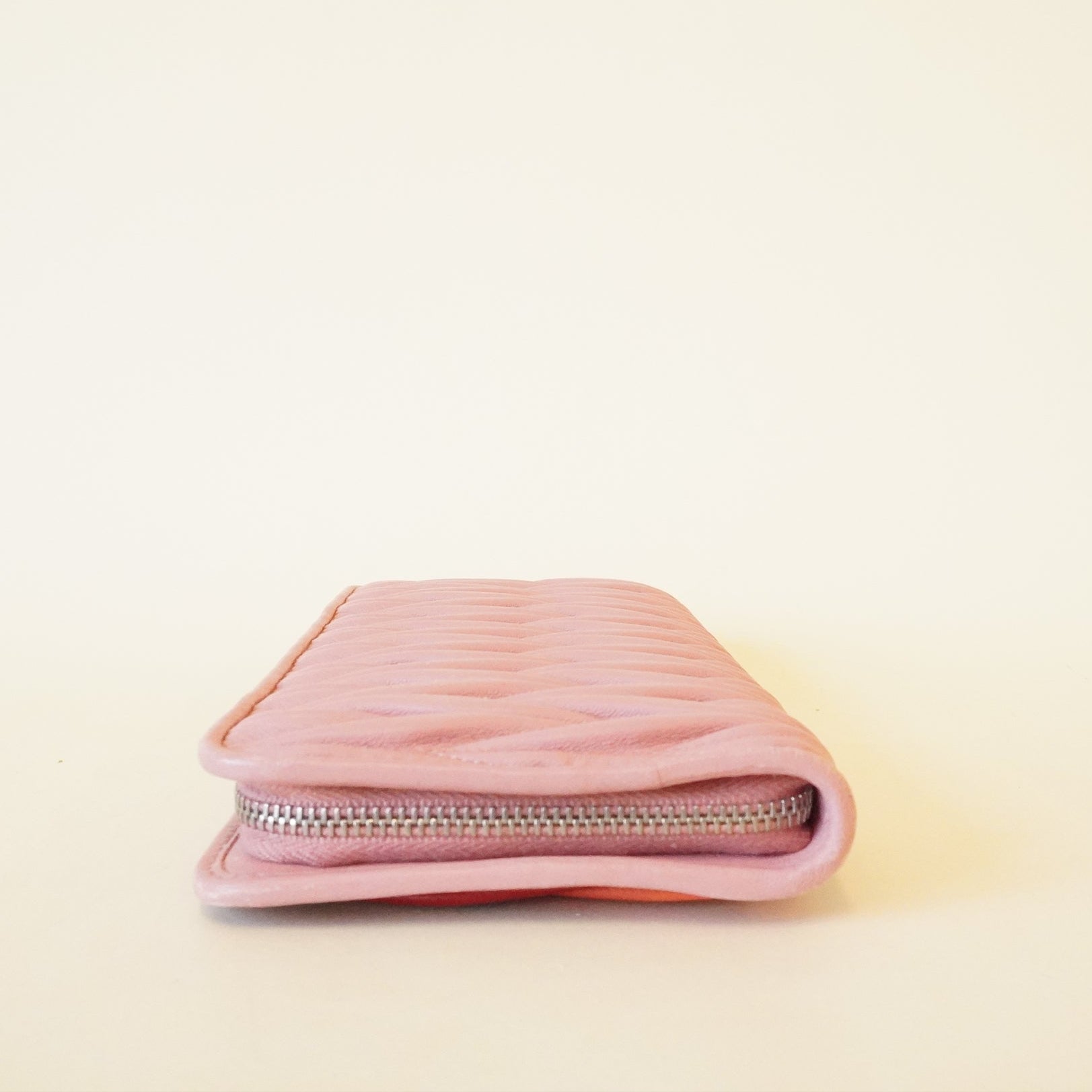 PRE-OWNED Pink Large Matelasse Nappa Leather Wallet
