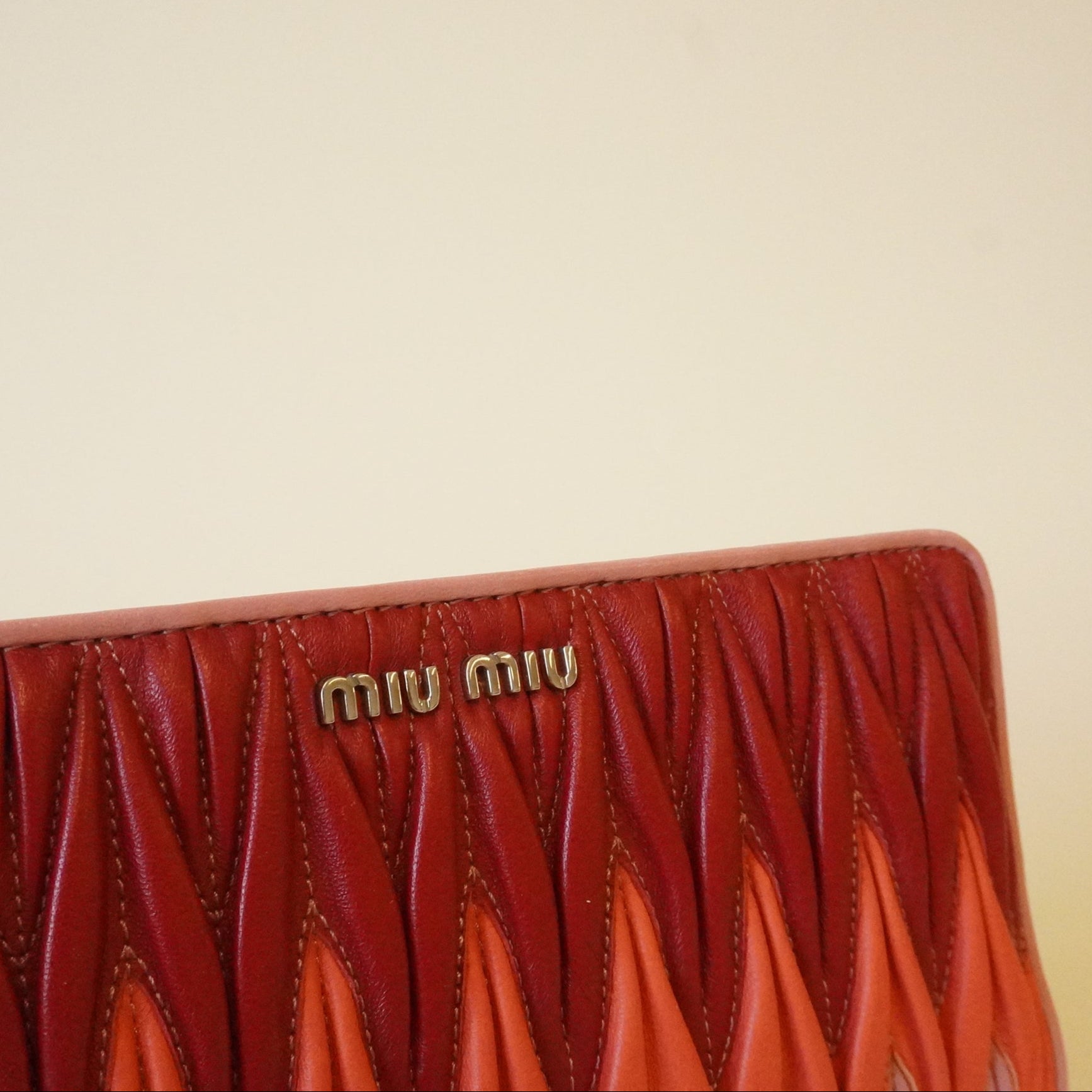 PRE-OWNED Pink Large Matelasse Nappa Leather Wallet