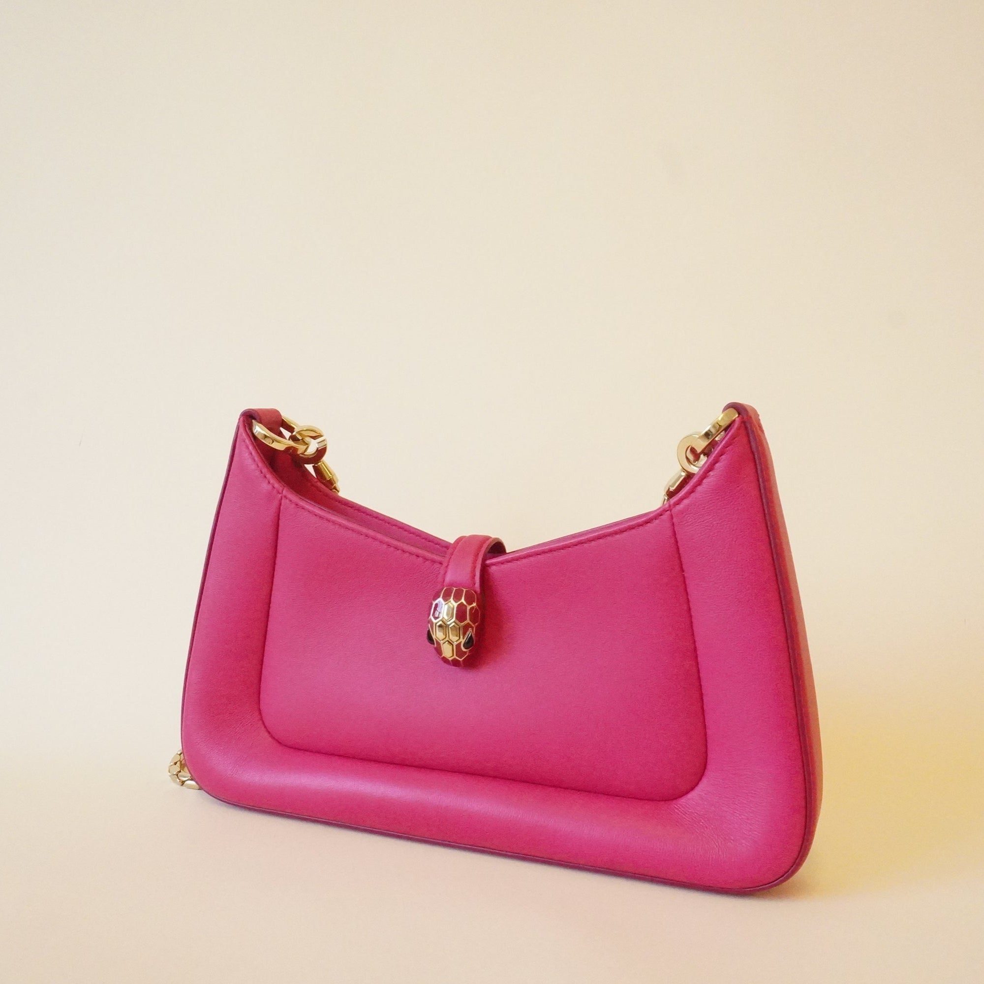 PRE-OWNED Pink Serpenti Baia Shoulder Bag with Chain