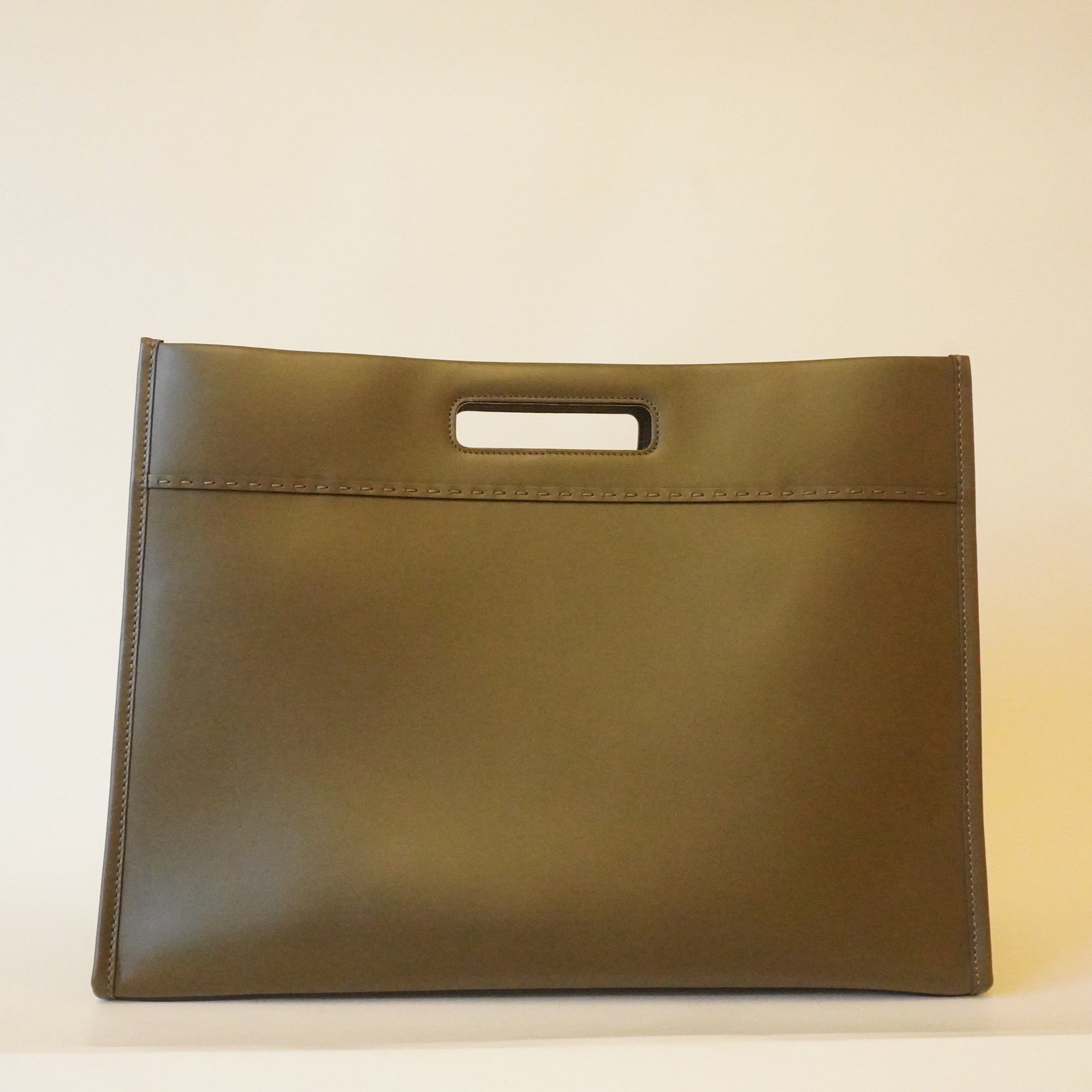 PRE-OWNED Brown Leather Sunset Large Tote Bag