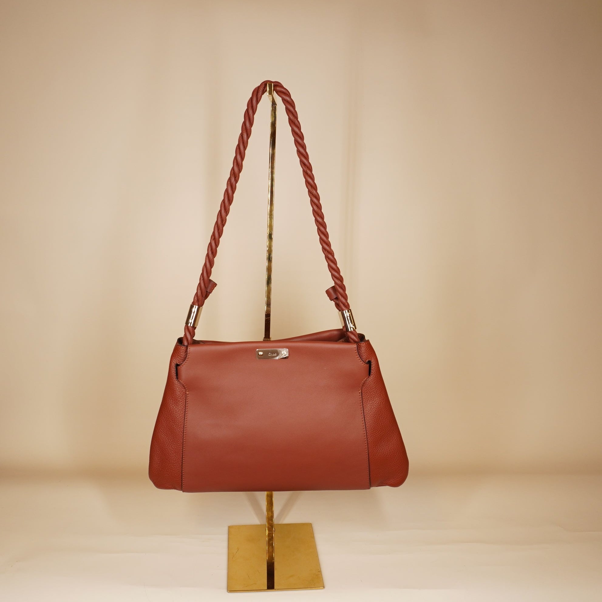 PRE-OWNED Key Medium Brown Shoulder Bag