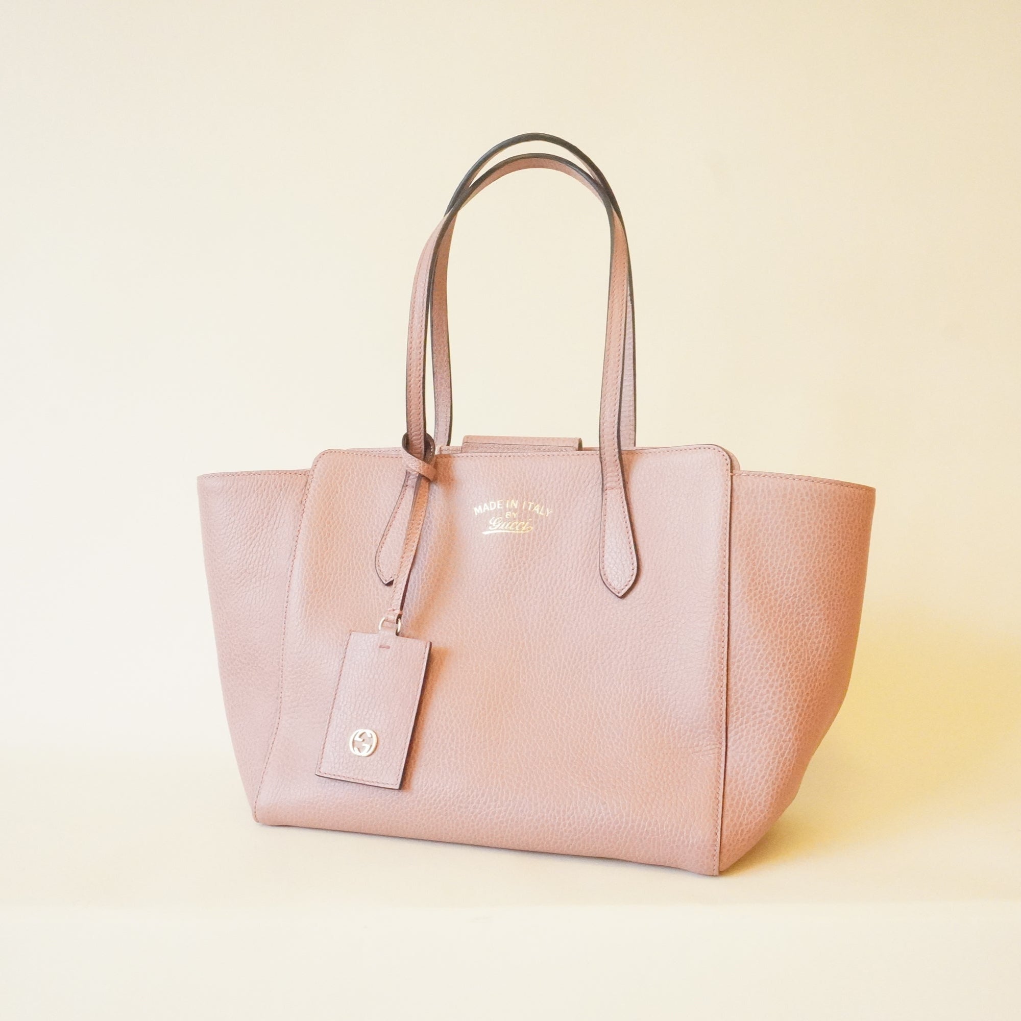 PRE-OWNED Dollar Calfskin Small Swing Tote Soft Pink