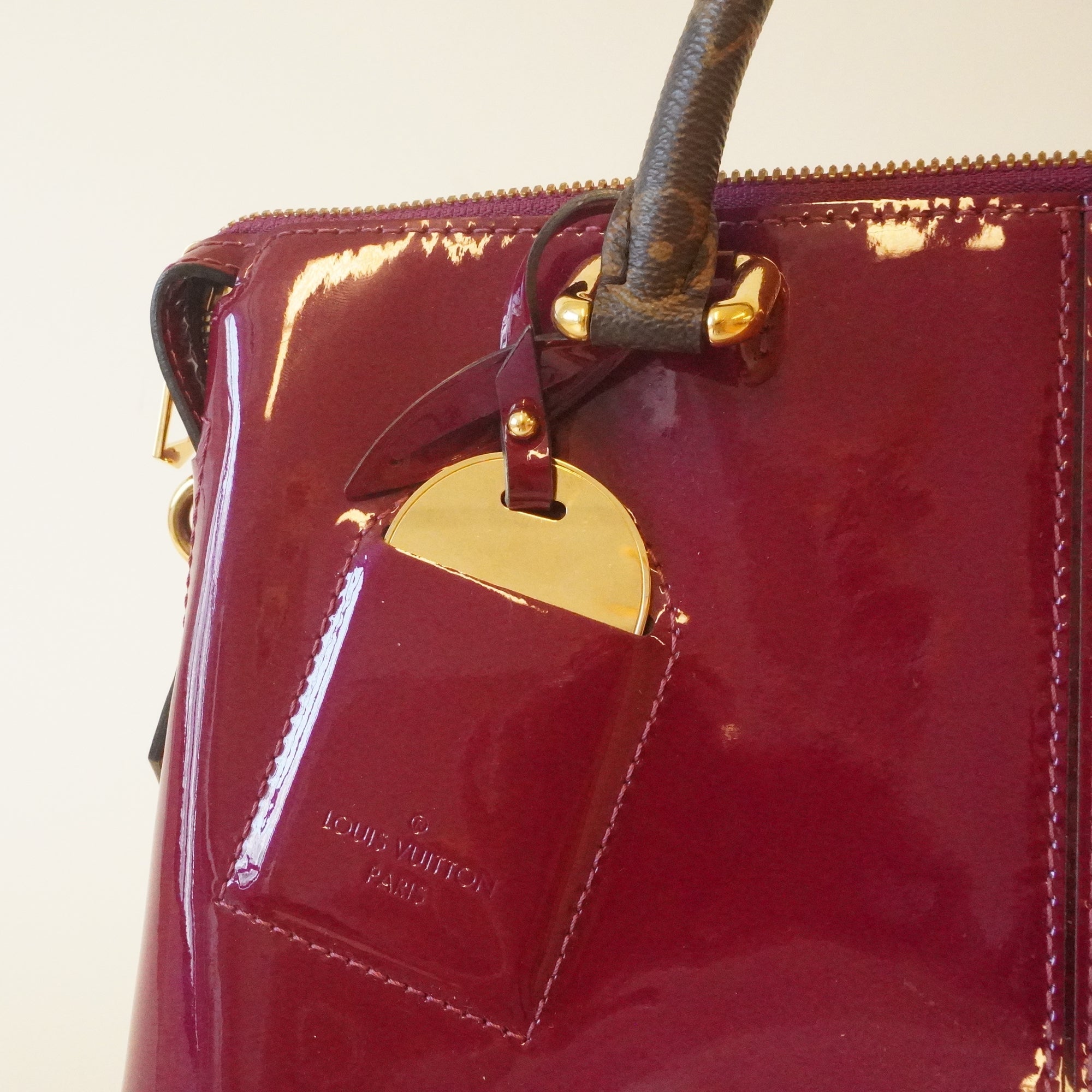 PRE-OWNED LV Magenta Vernis Miroir Tote Bag
