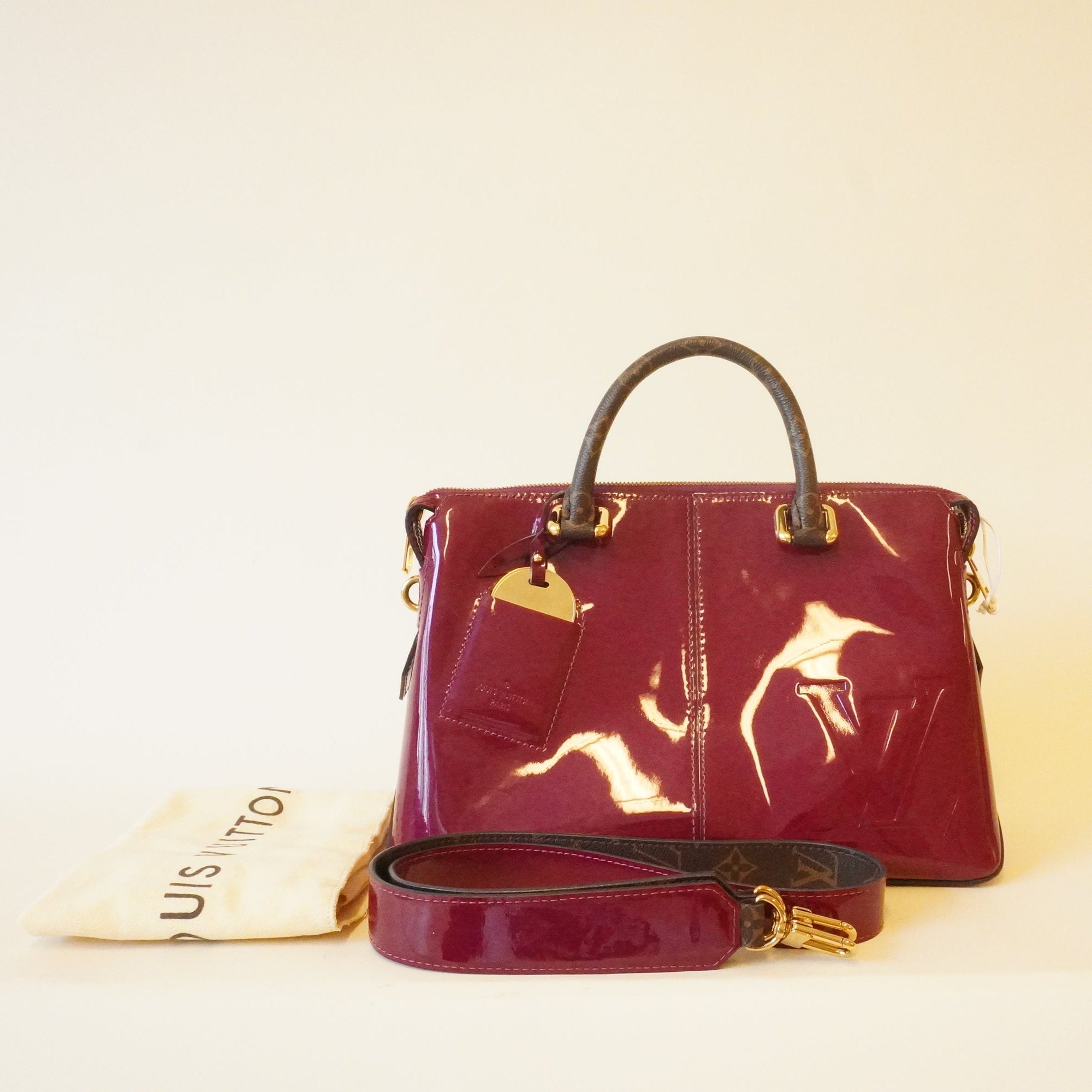 PRE-OWNED LV Magenta Vernis Miroir Tote Bag