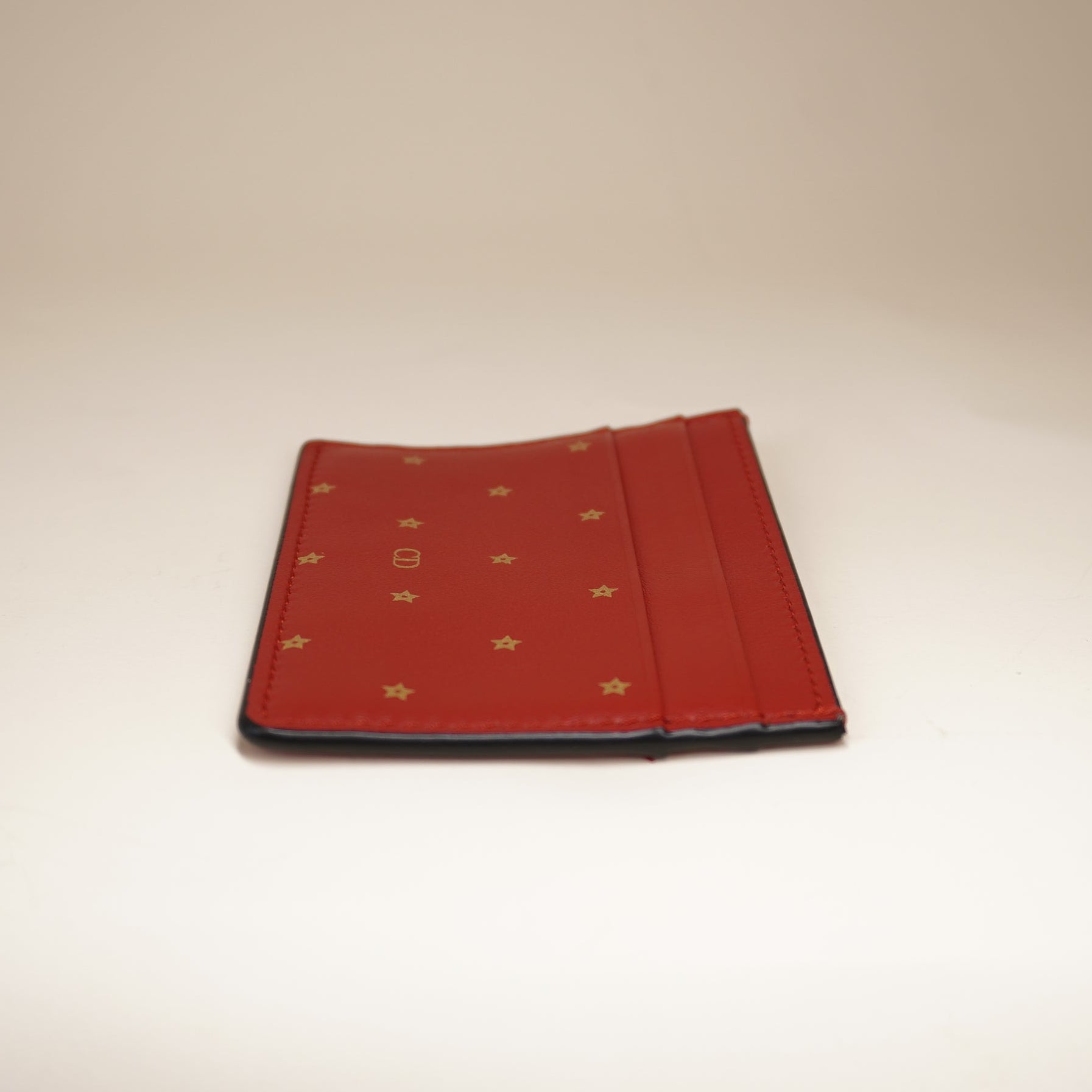 PRE-OWNED Red Star Leather Cardholder