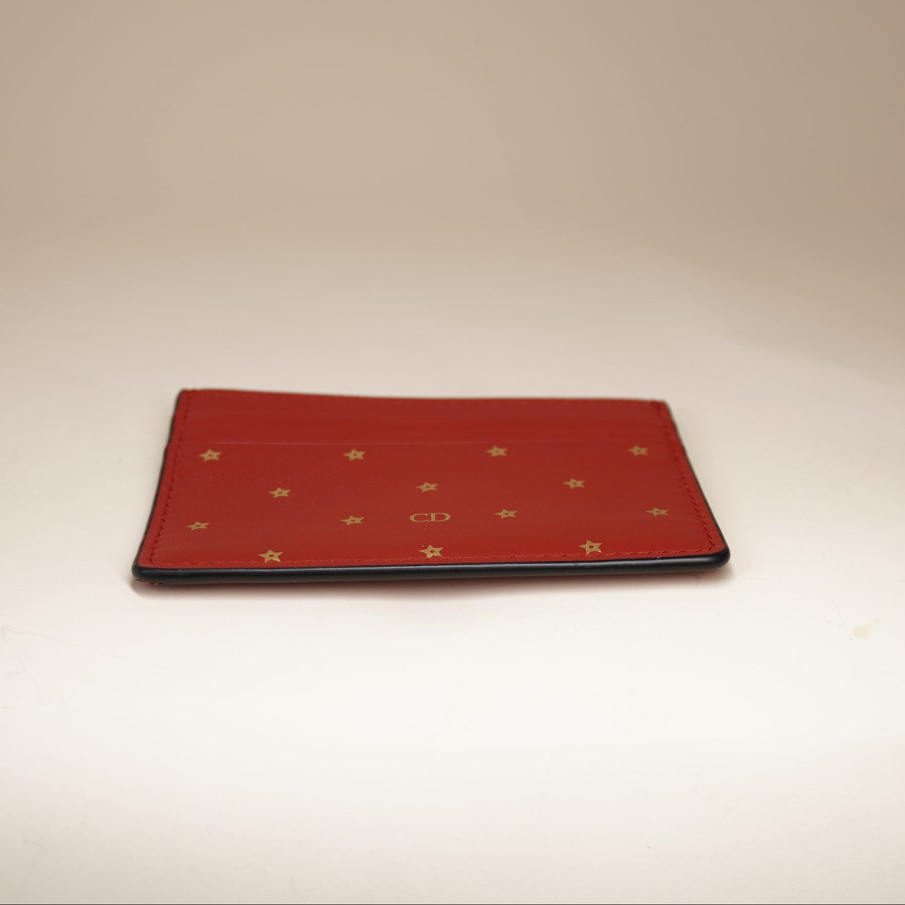 PRE-OWNED Red Star Leather Cardholder