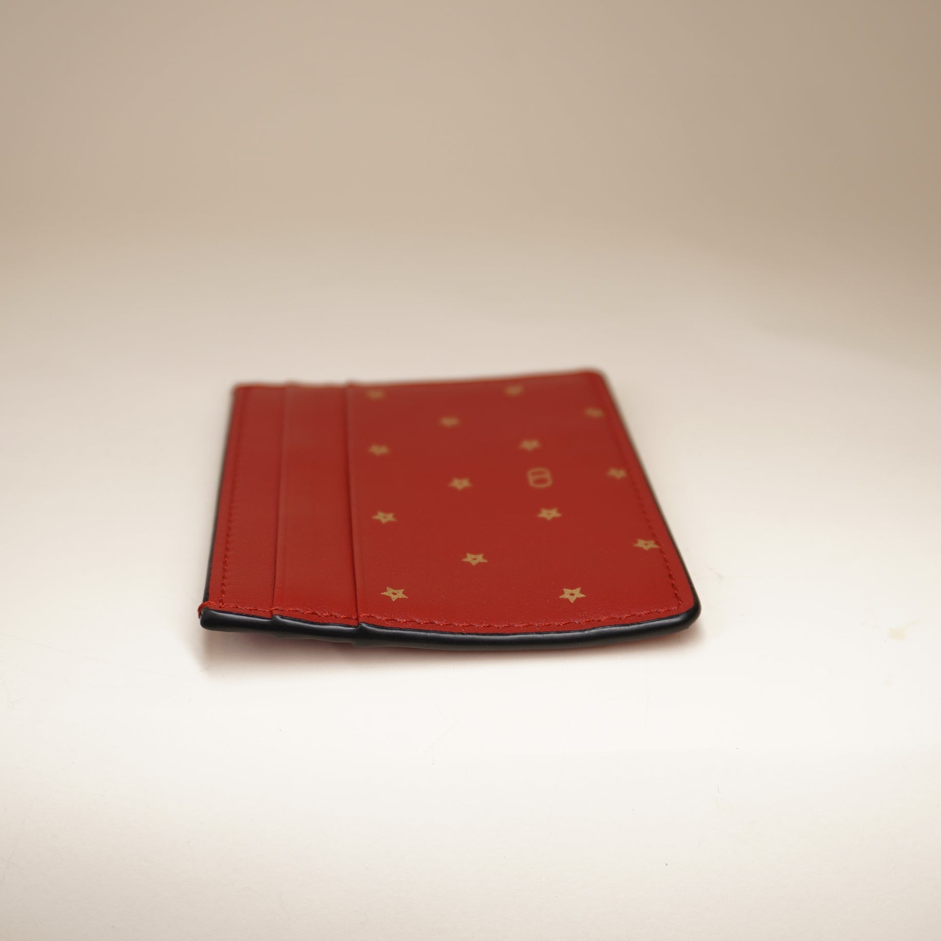 PRE-OWNED Red Star Leather Cardholder