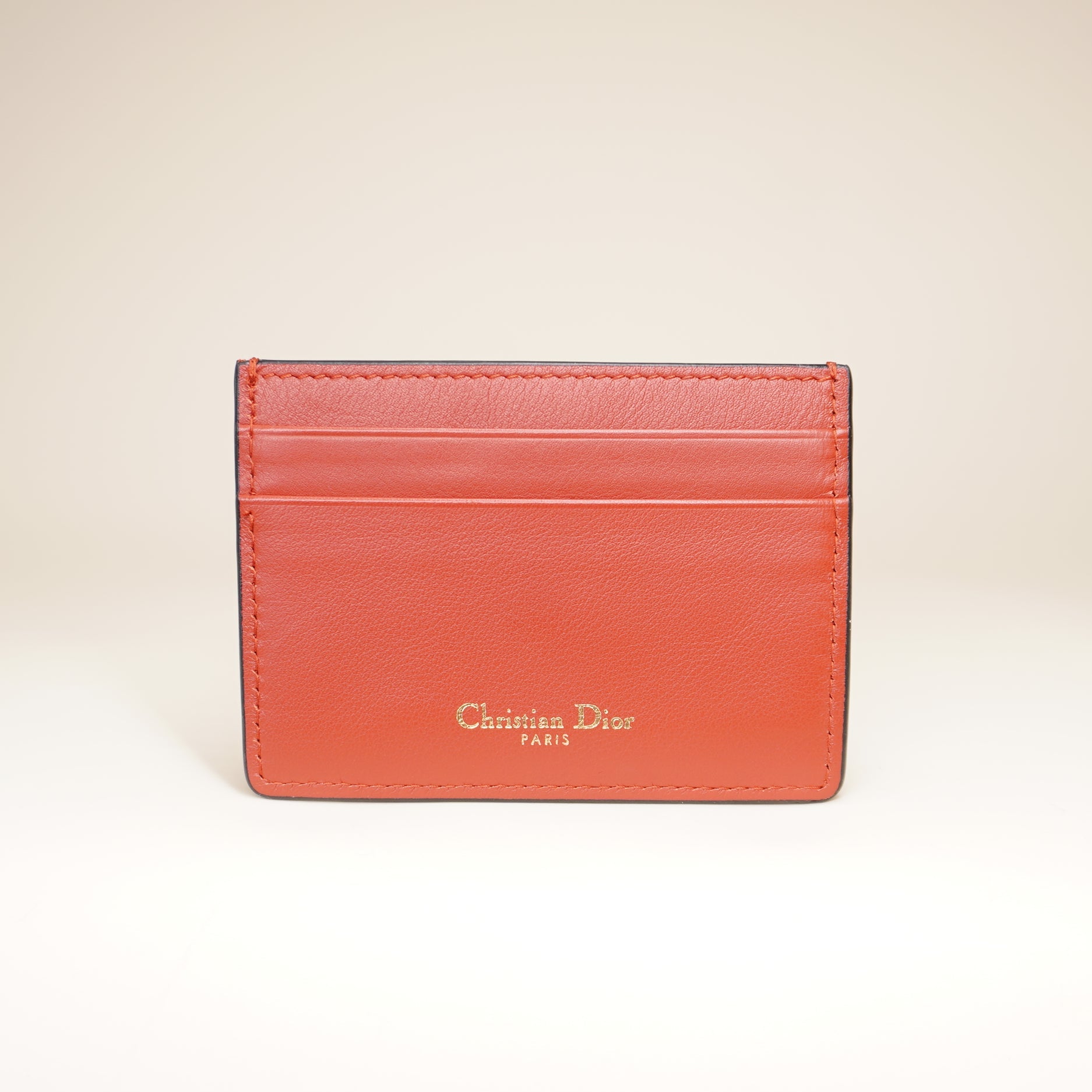 PRE-OWNED Red Star Leather Cardholder