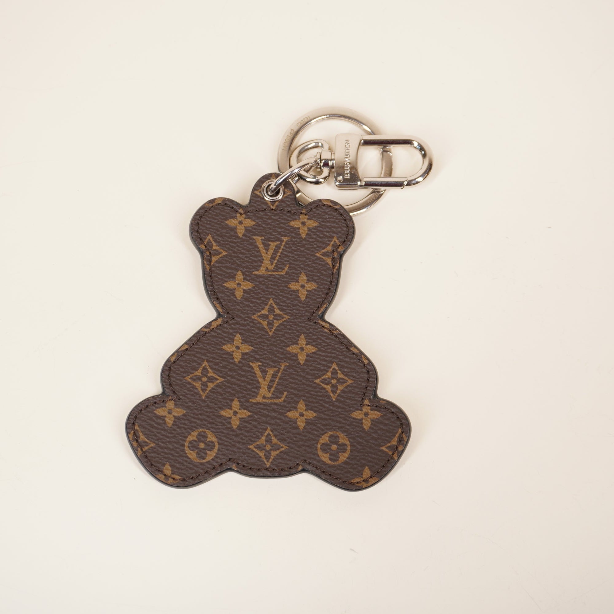 PRE-OWNED LV Monogram Teddy Bear Bag Charm