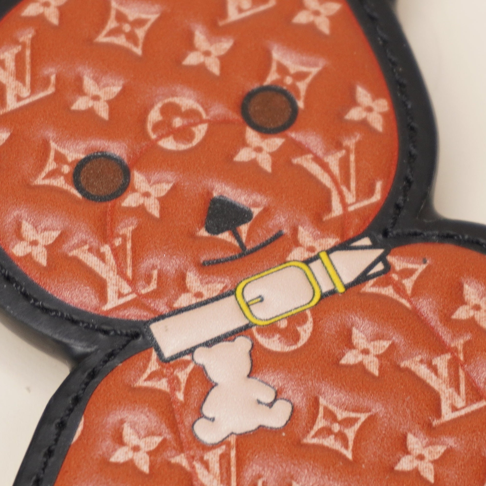 PRE-OWNED LV Monogram Teddy Bear Bag Charm