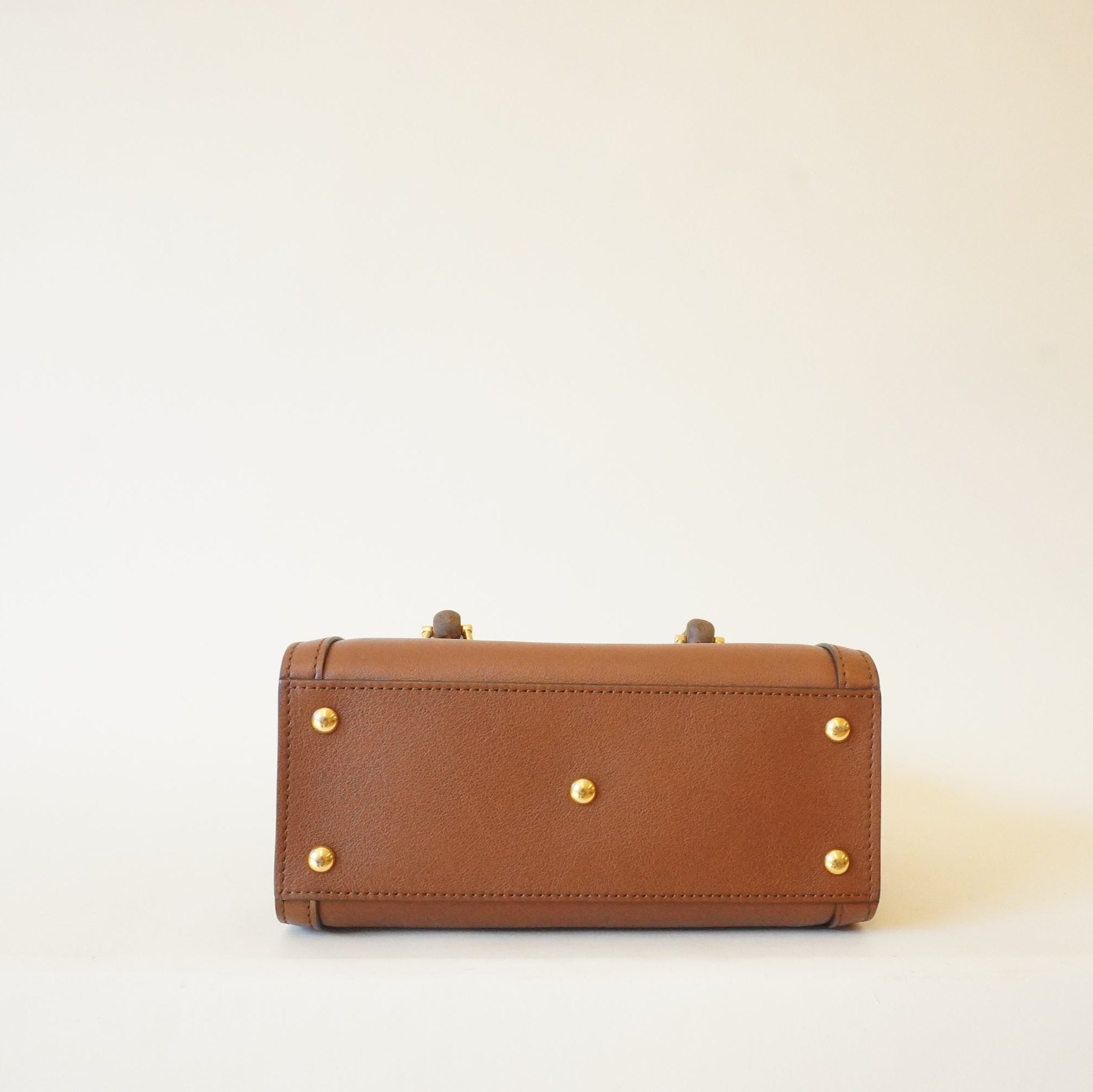 PRE-OWNED GG Brown Bamboo Diana Mini Shoulder Bag
