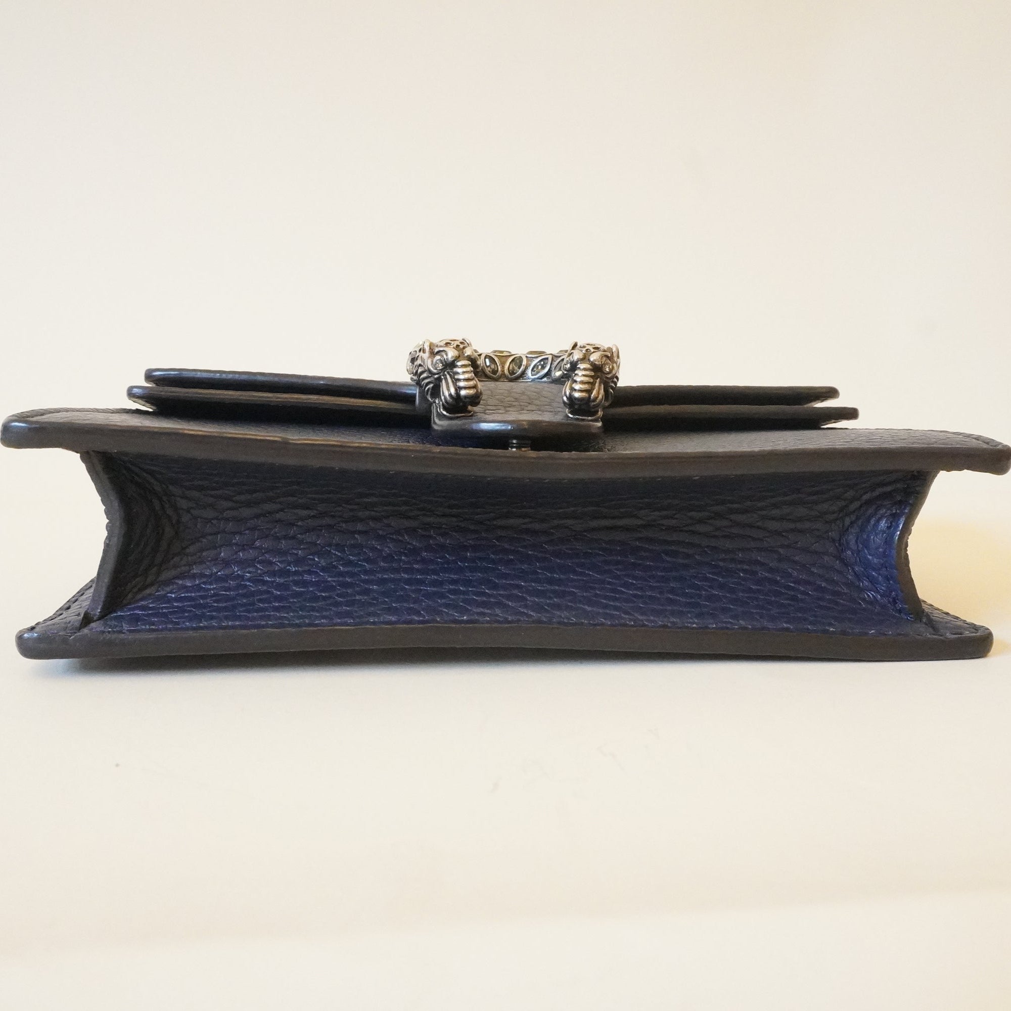 PRE-OWNED GG Blue Dollar Calfskin Crystal Super Mini Dionysus Shoulder Bag
