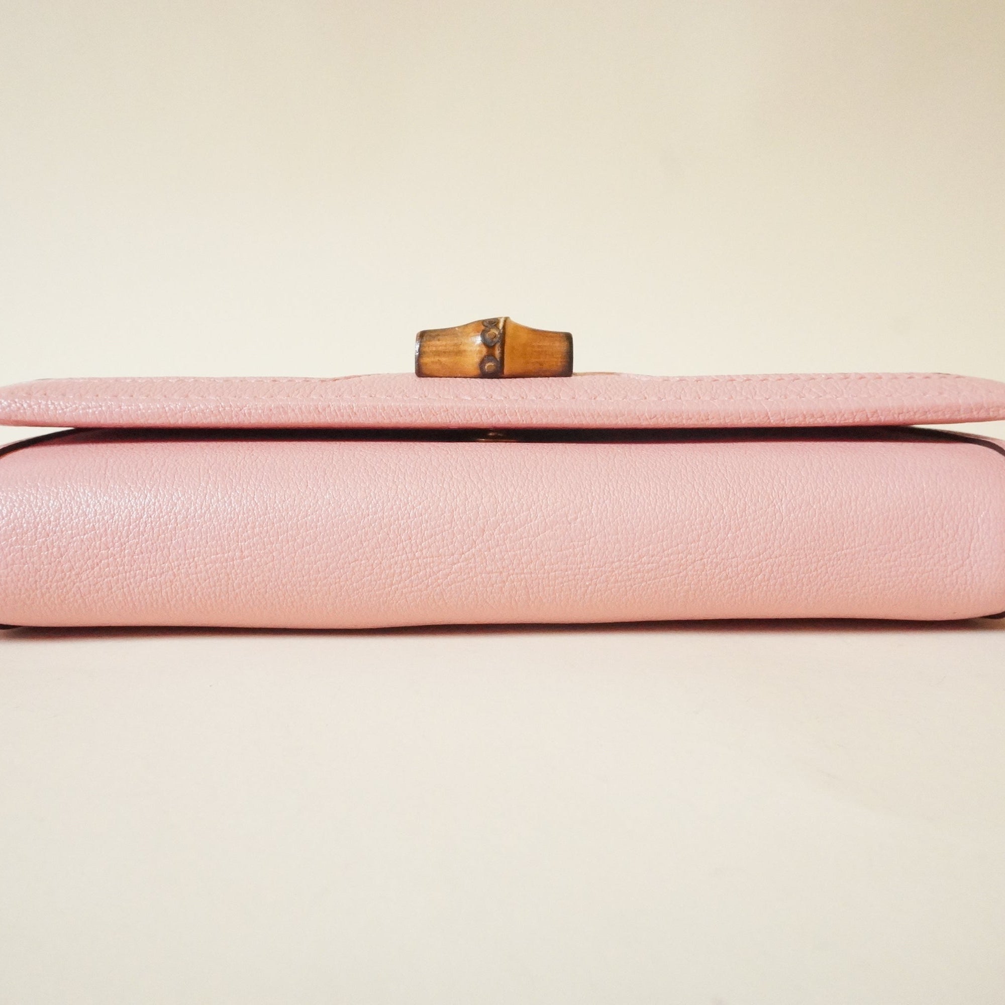 PRE-OWNED Wonka Grain Calfskin Diana Chain Wallet Wild Rose Shoulder Bag