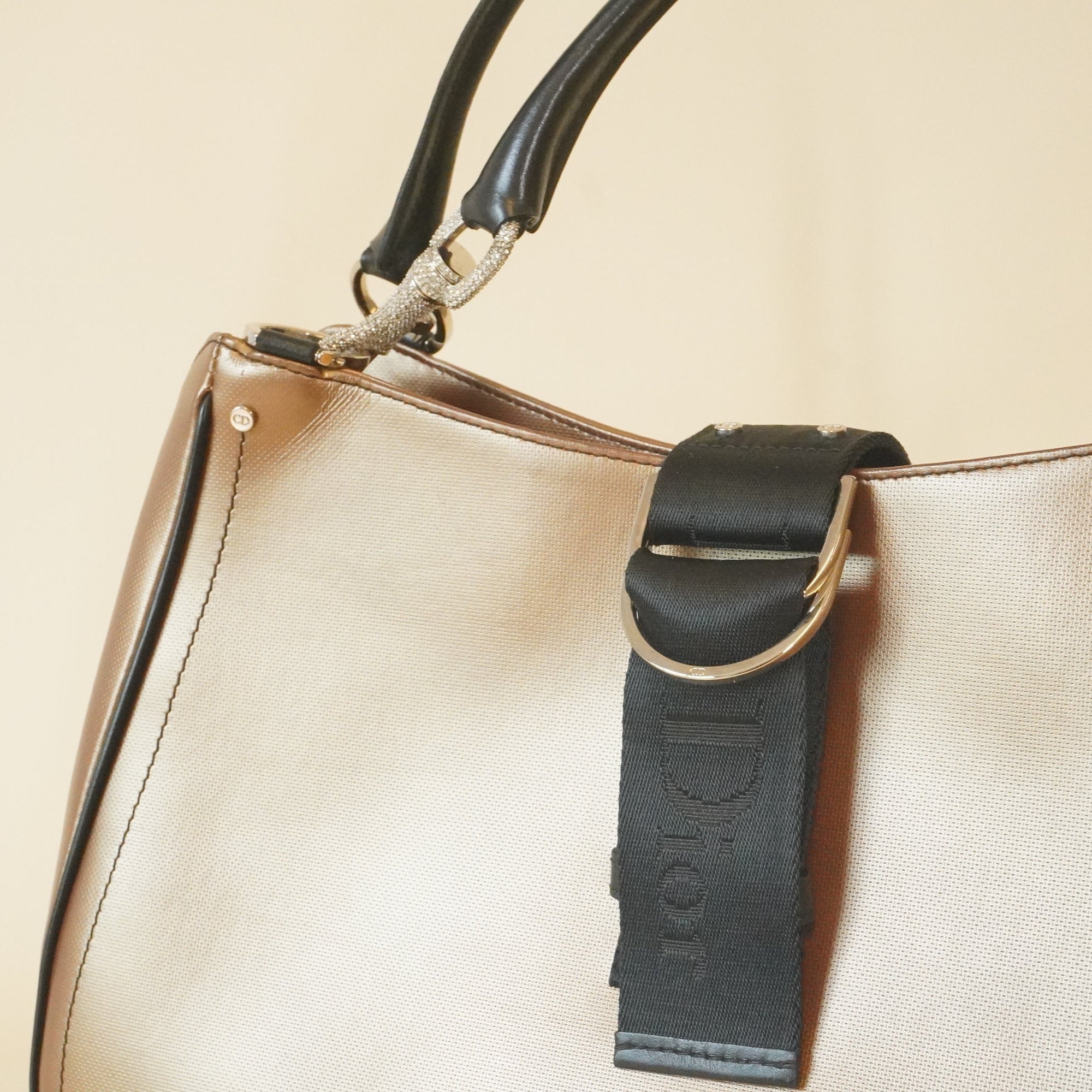 PRE-OWNED Brown Hardcore Crystal Shoulder Bag