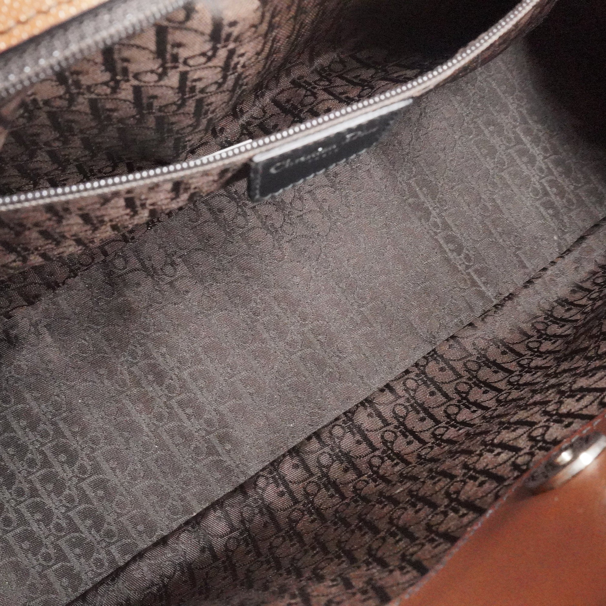 PRE-OWNED Brown Hardcore Crystal Shoulder Bag